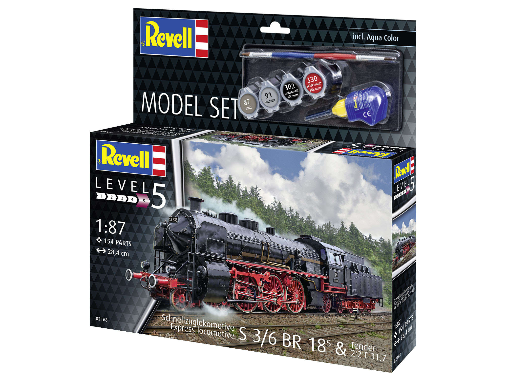 Revell 62168 Model Set Schnellzuglokomotive S3-6 BR18. Maßstab 1:87 Lokomotive, Zug, Motor, Dampfmaschine