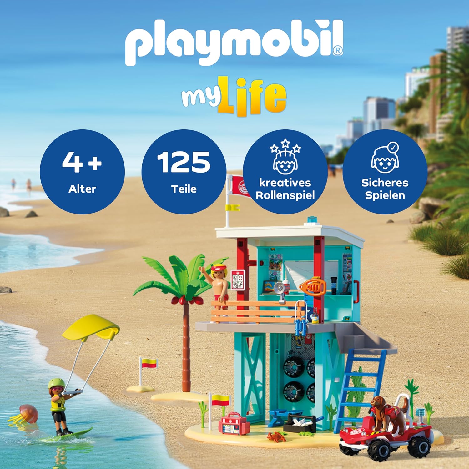 PLAYMOBIL 71903 rettungsturm mit beach buggy Sommer, Person, Draußen, Spielbereich, Strand