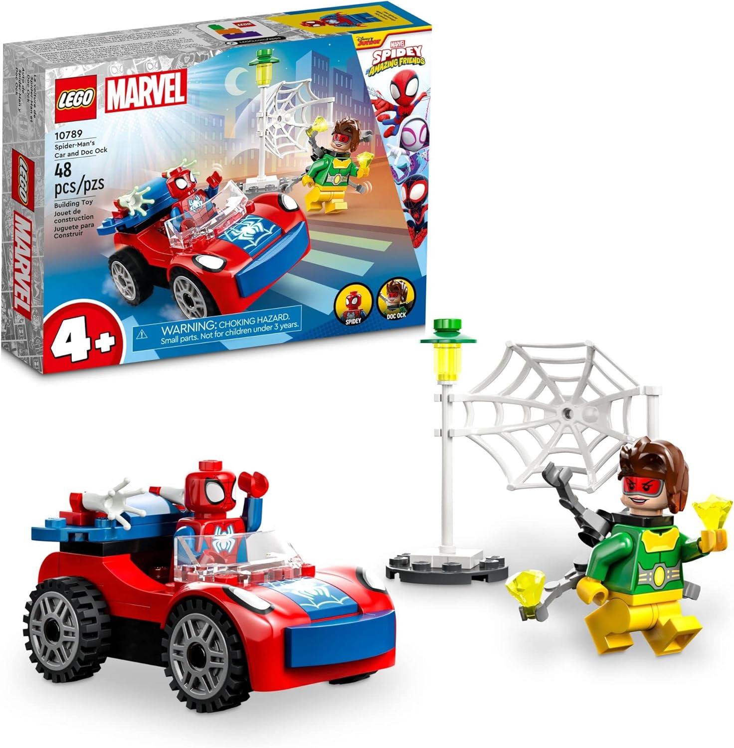 LEGO 10789 Marvel Spider-Mans Auto und Doc Ock Bauset LEGO Marvel Super Heroes 10789 Spider-Mans rotes Auto mit Minifiguren von Spider-Man und Doc Ock