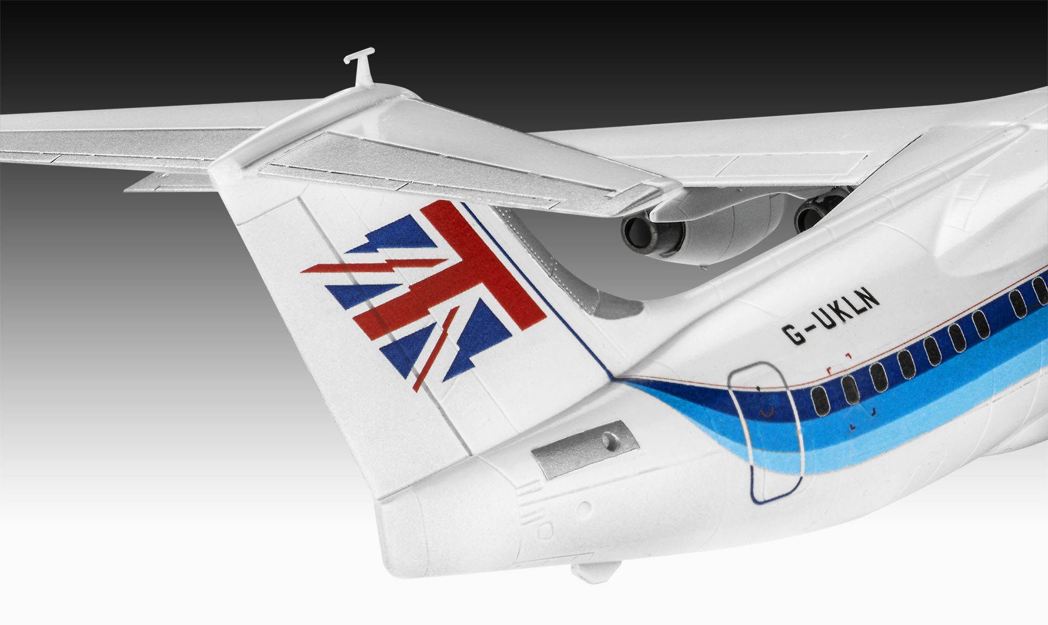 Revell 63791 Model Set BAE 146-200 “AirUK” Flugzeug, Verkehrsflugzeug, Fahrzeug, Flug