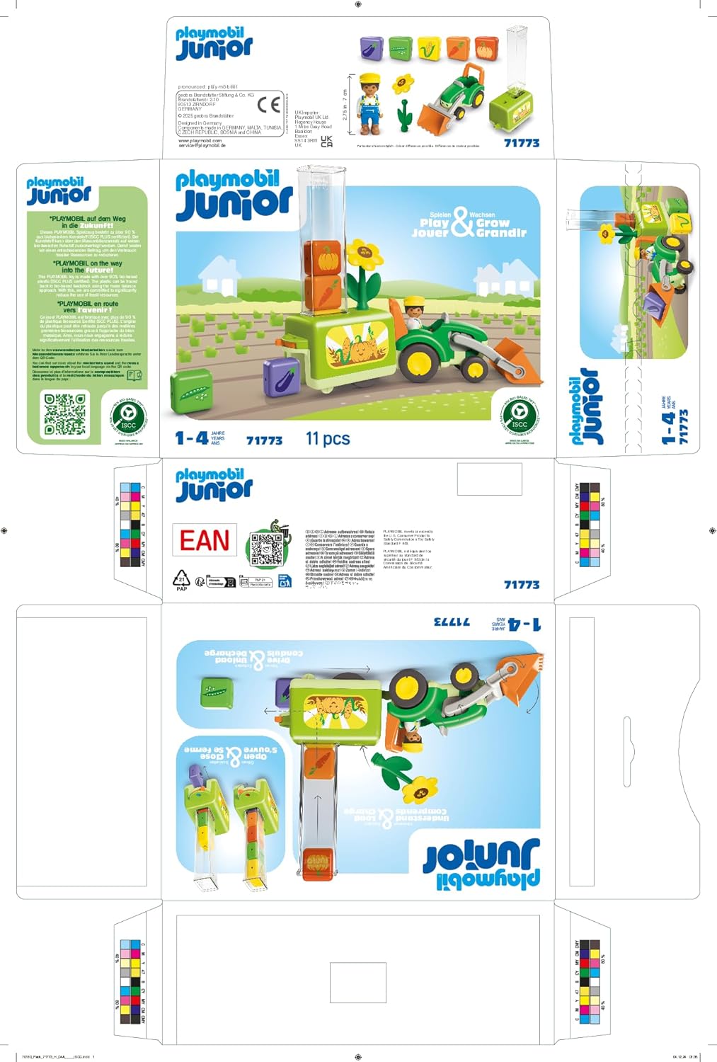 PLAYMOBIL 71773 junior traktor mit lustiger pflanzmaschine Person, Werbung