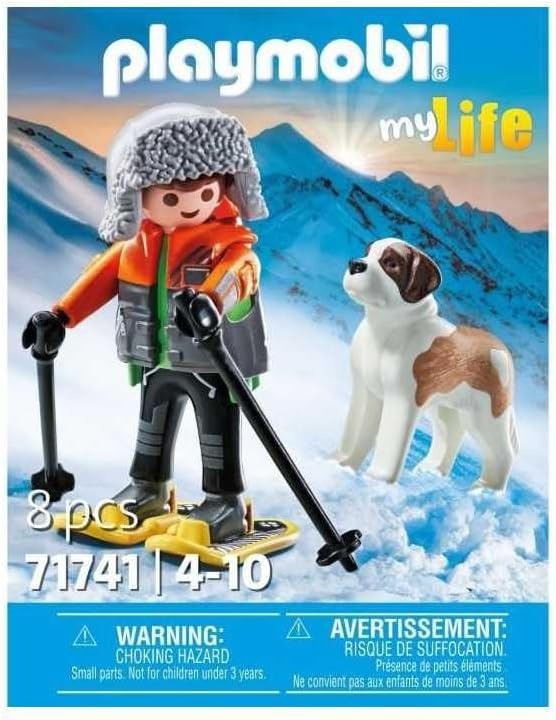 PLAYMOBIL 71741 - My Life: Wanderer mit Bernhardiner im Schneeset Werbung, Plakat, Kleidung, Handschuh, Person