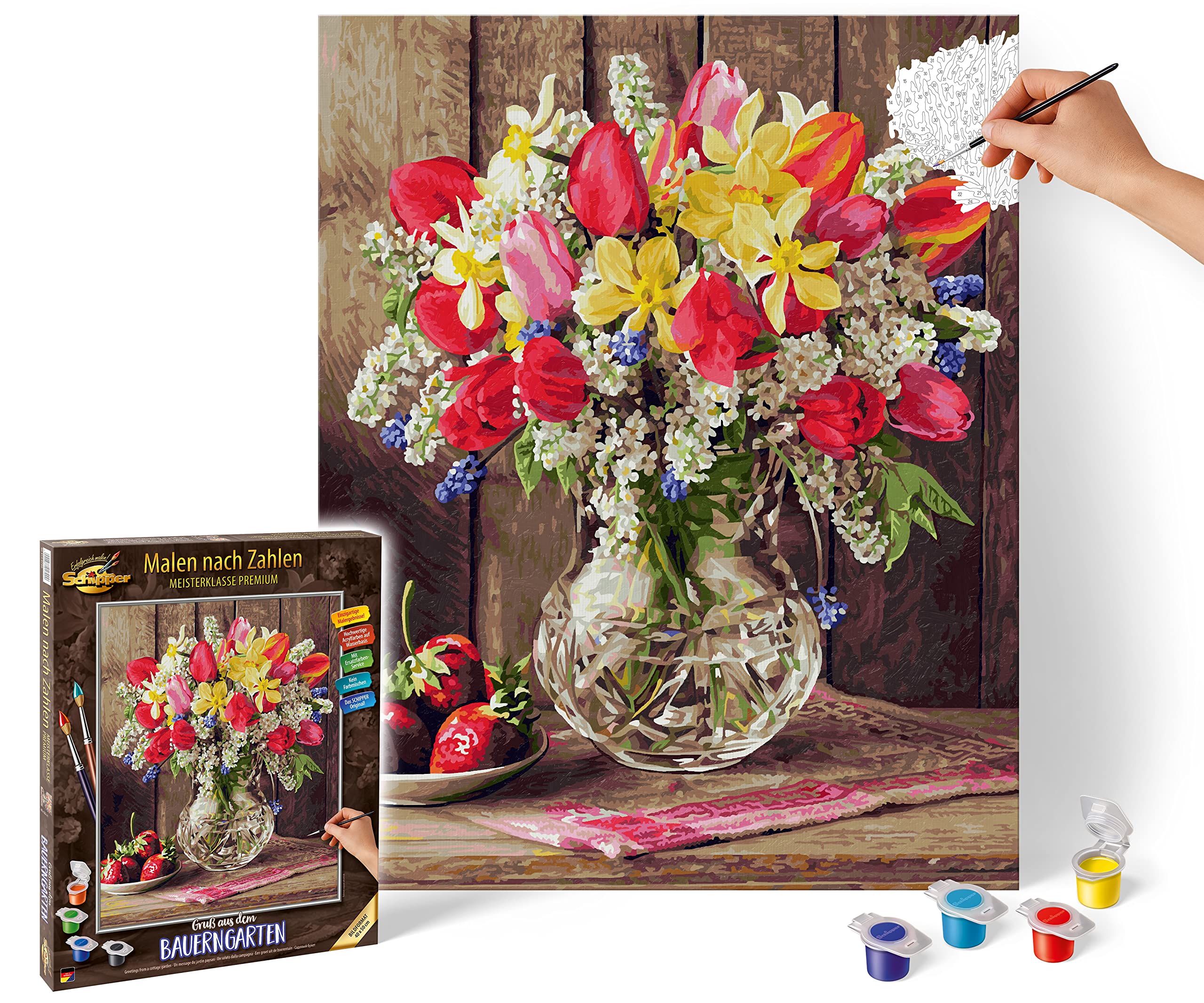 Schipper Mnz Ein Gruß Aus Dem Bauerngarten Malset Mit Ländlichem Charme 609130790 Blume, Blumen-Arrangement, Blumenstrauß, Florales, Design, Glas