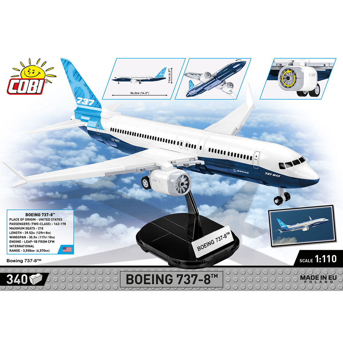 COBI 26608 - BOEING 737 8™ SCALE 1: 110 - Bild 4 COBI 26608 - BOEING 737 8™ SCALE 1: 110 - Bild 4