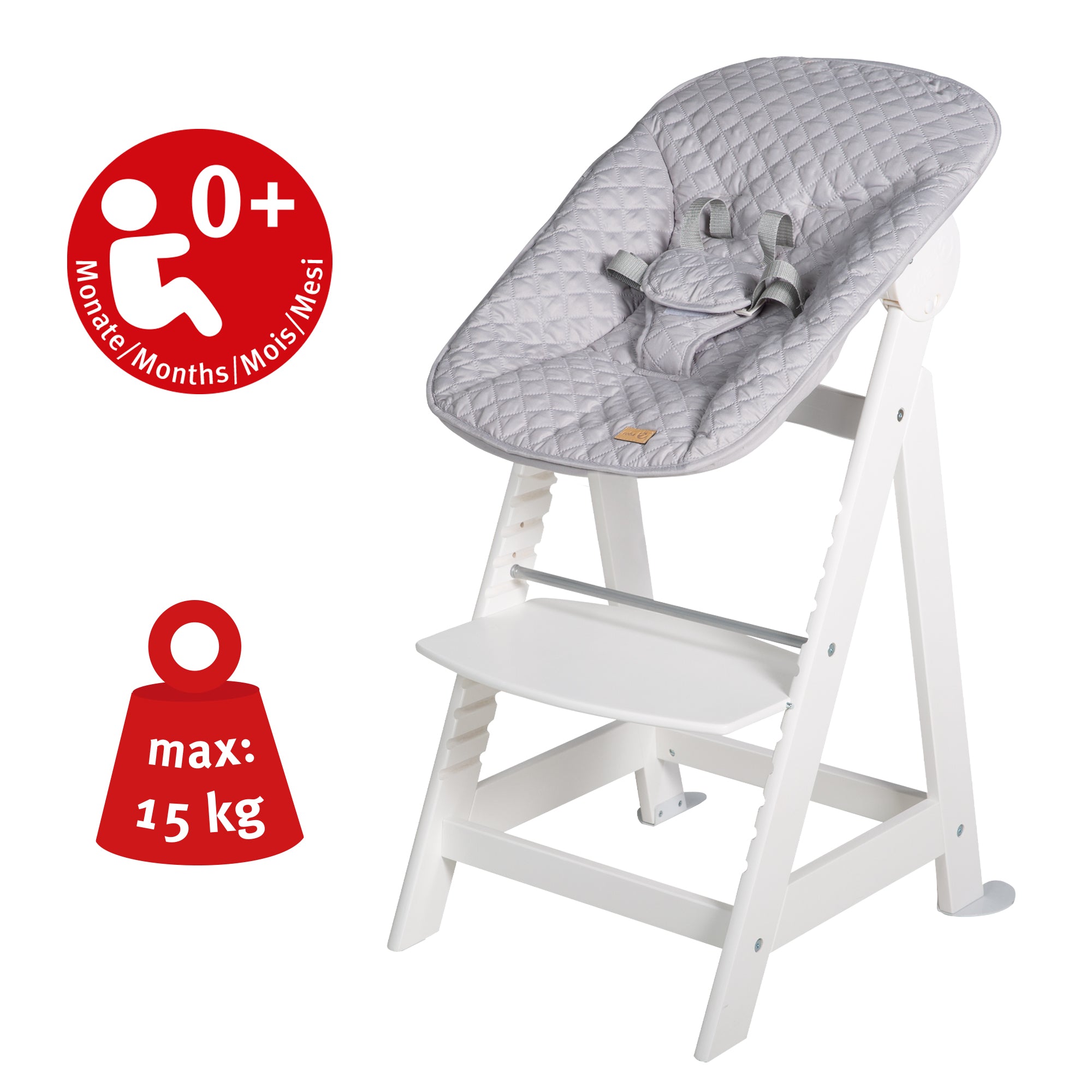 Roba 75063WEV230 Treppenhochstuhl, Set 2in1 grau weiß - Bild 6 Roba 75063WEV230 Treppenhochstuhl, Set 2in1 grau weiß - Produktbild 6