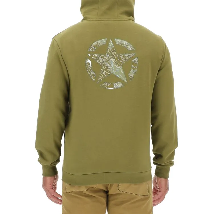 JEEP Herren Kapuzenjacke O103180GN - Grüne Sweatjacke mit Jeep-Star-Print und Reißverschluss GR. XXL JEEP Herren Kapuzenjacke O103180GN - Grüne Sweatjacke mit Jeep-Star-Print und Reißverschluss GR. XXL