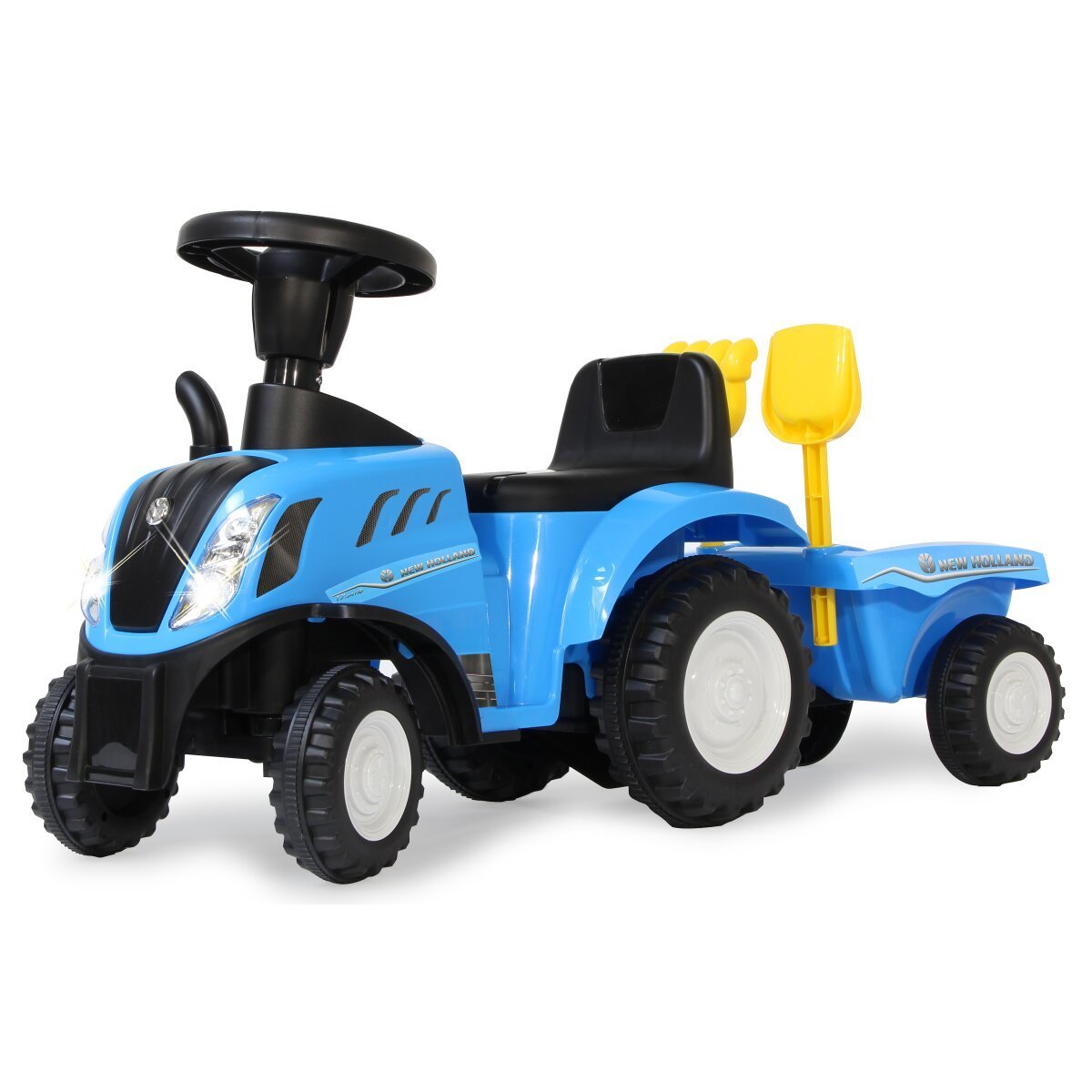 JAMARA Rutscher New Holland T7 Traktor mit Anhänger blau 2in1 ab 12 Monaten