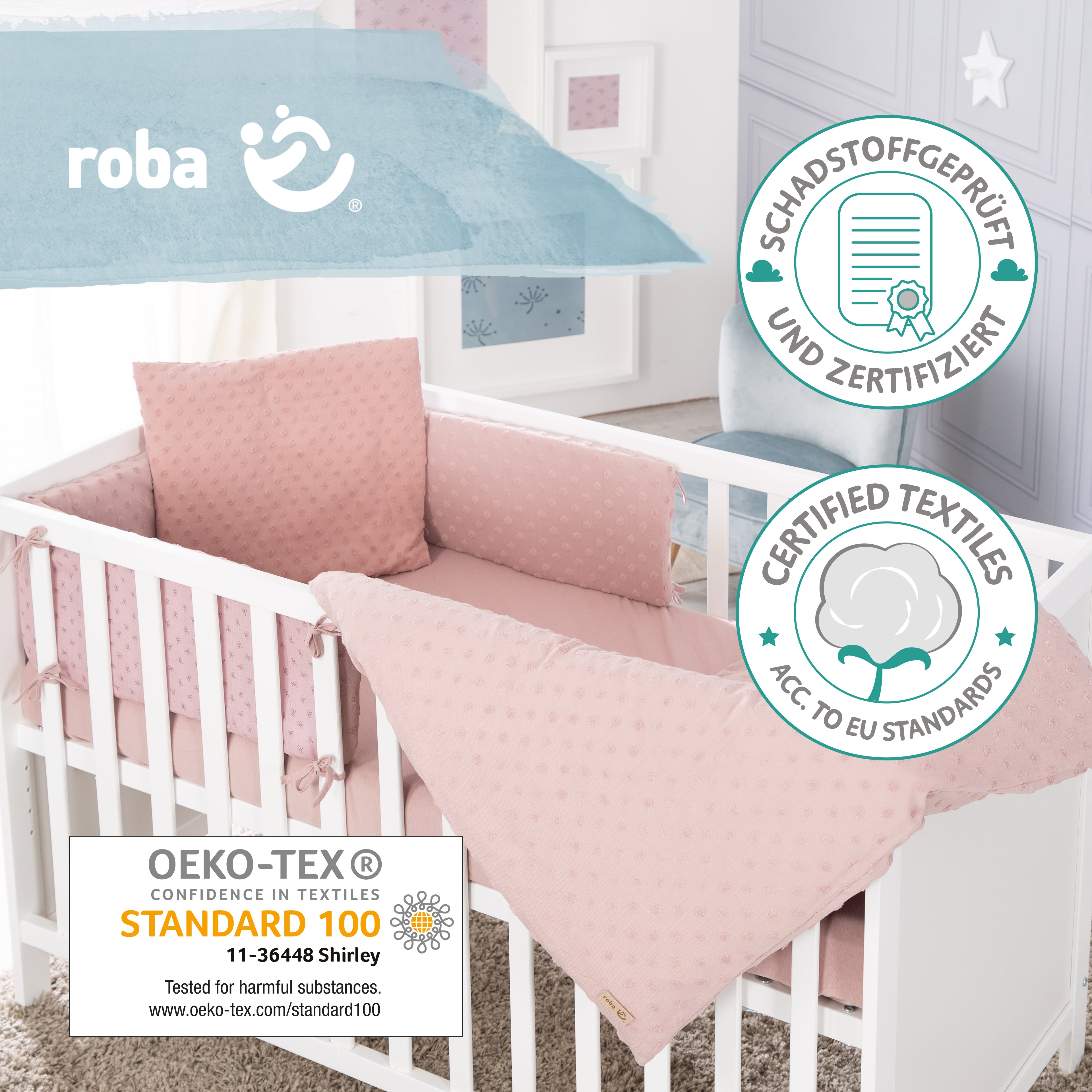 Roba 226S05T3 Geschenkset BIO-Jersey Schlafen gr rosa alt rosa – Heim Textilien - Bild 3 Roba 226S05T3 Geschenkset BIO-Jersey Schlafen gr rosa alt rosa – Heim Textilien - Produktbild 3