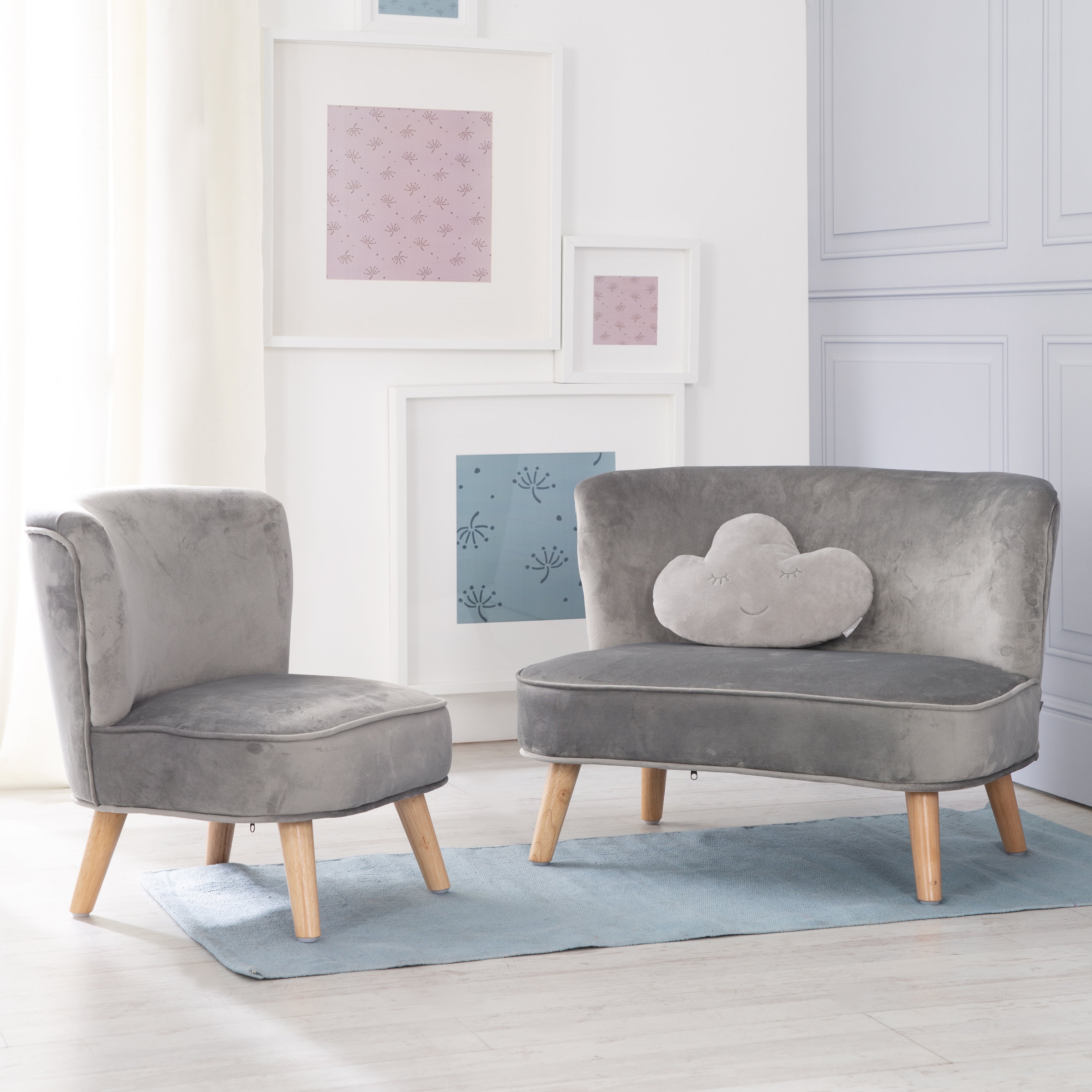 Roba 230S07M3 Lil Sofa Set groß roba Style grau – Spielmöbel - Bild 2 Roba 230S07M3 Lil Sofa Set groß roba Style grau – Spielmöbel - Produktbild 2