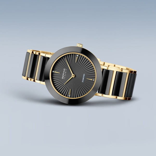 Bering 11435-732-GWP Damen Uhren Set, Armband+uhr Bk/Go