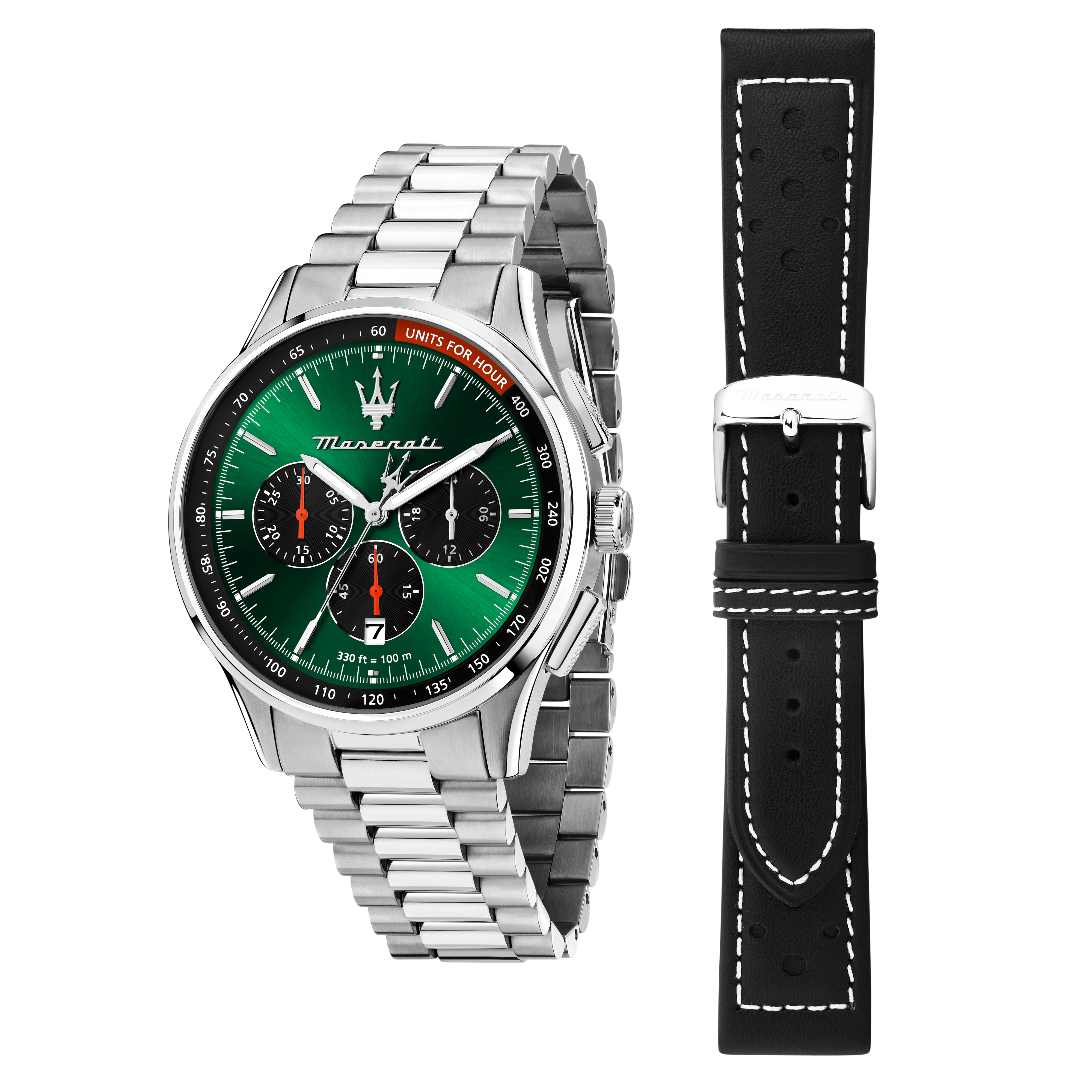 Maserati Sorpasso Herrenuhr Chronograph 42mm Silber