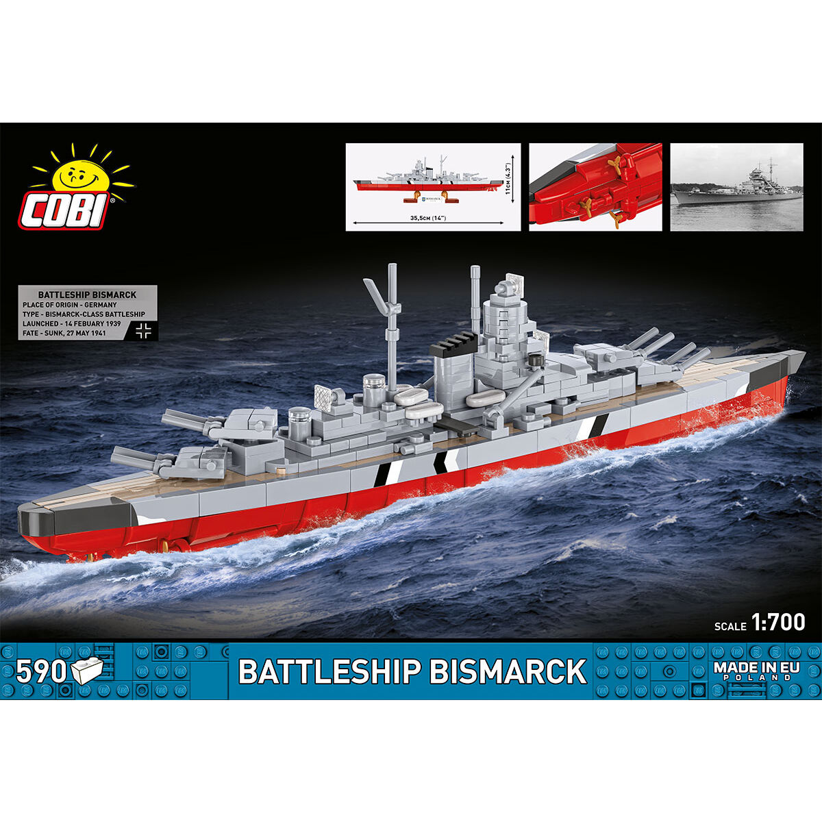 COBI 4854 - WWII - Battleship Bismarck - Maßstab 1:7 - Bild 4 COBI 4854 - WWII - Battleship Bismarck - Maßstab 1:7 - Bild 4