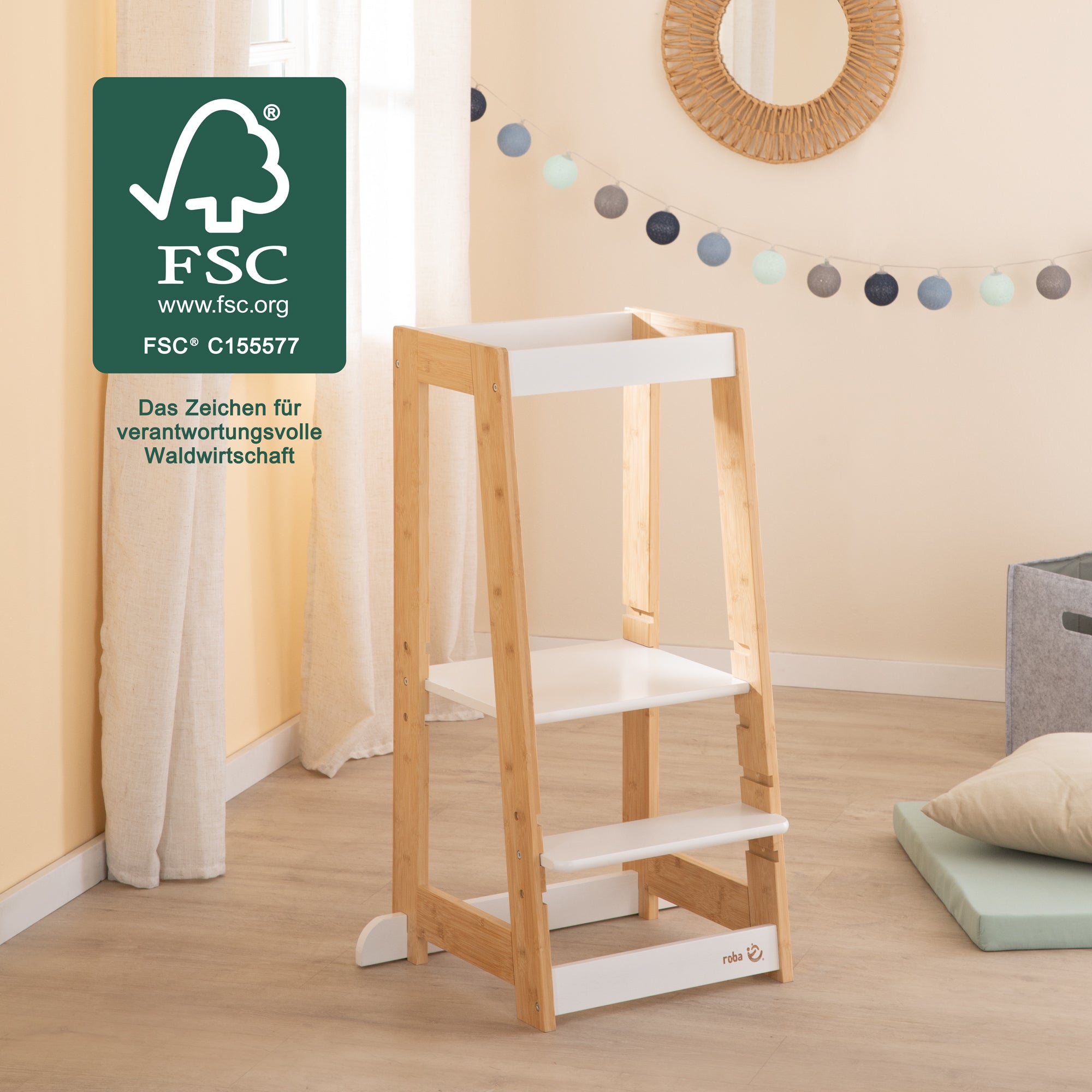 Roba 440113WEB Lernturm weiß/bambus – Motorik & Lernen - Produktbild 7