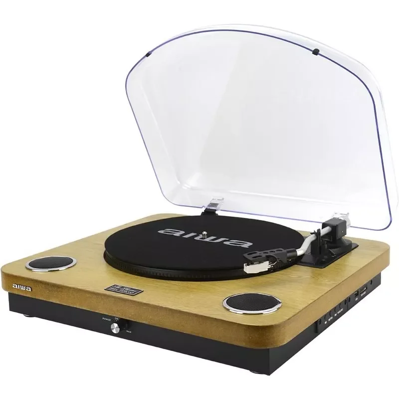 Aiwa GBTUR-120WD Plattenspieler und Digitalisierer aus Holz