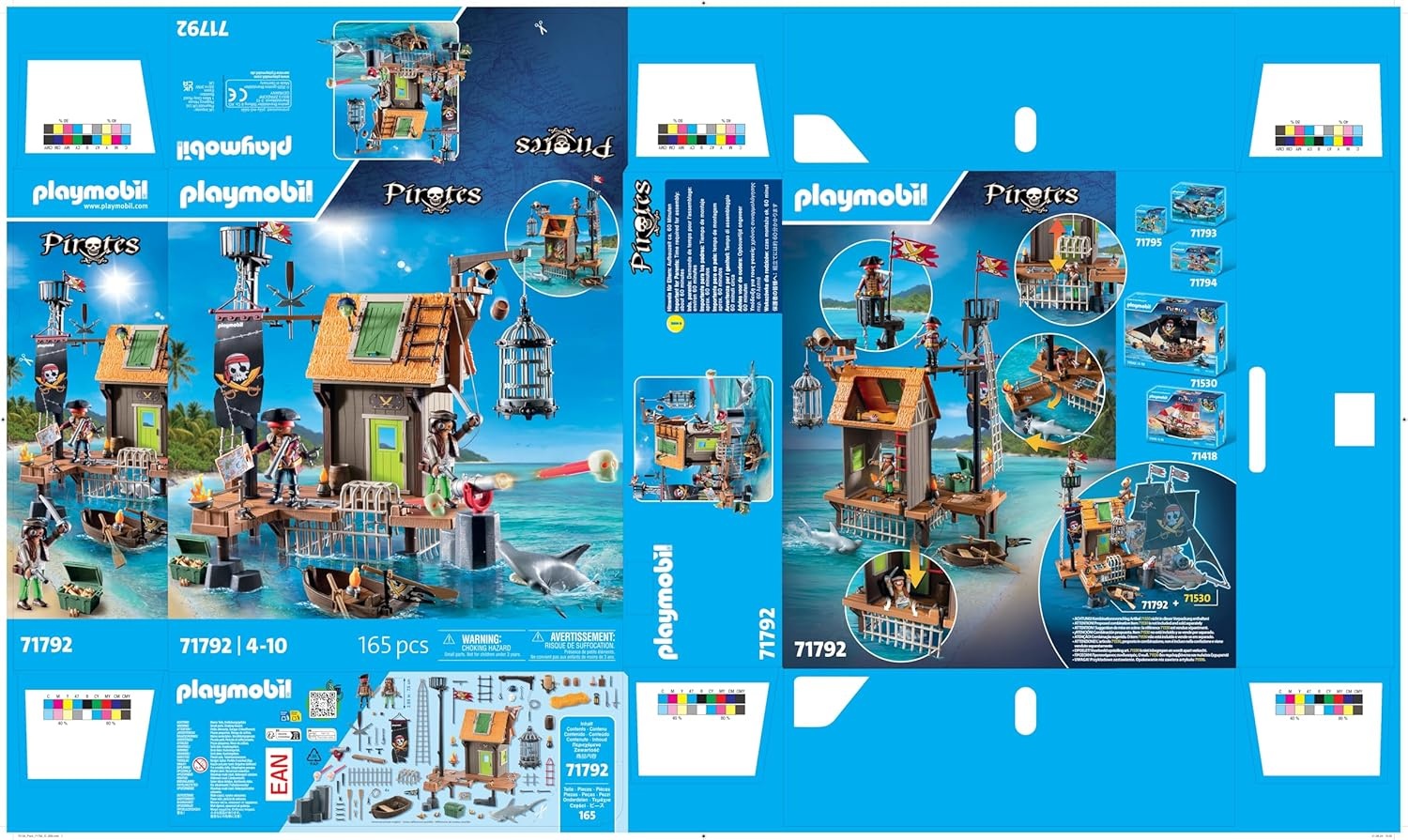 PLAYMOBIL 71792 - Pirates: Piratenhafen mit Seeräuber-Gefängnis & Haikäfig Werbung, Plakat, Person