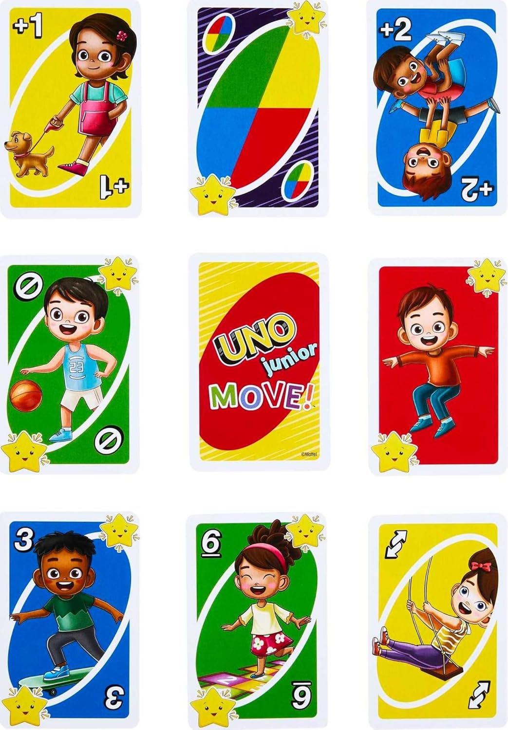 UNO Junior Move Die bewegte Version des Klassikers Mattel HNN03 Person, Baby, Gesicht, Kopf