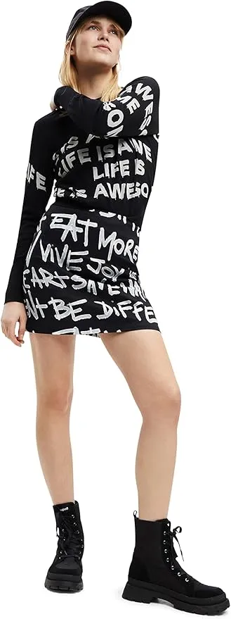 Desigual Damen Rock - Minirock mit grafischem Schrift-Print 22WWFW072000 GR. XS Desigual Damen Rock - Minirock mit grafischem Schrift-Print 22WWFW072000 GR. XS