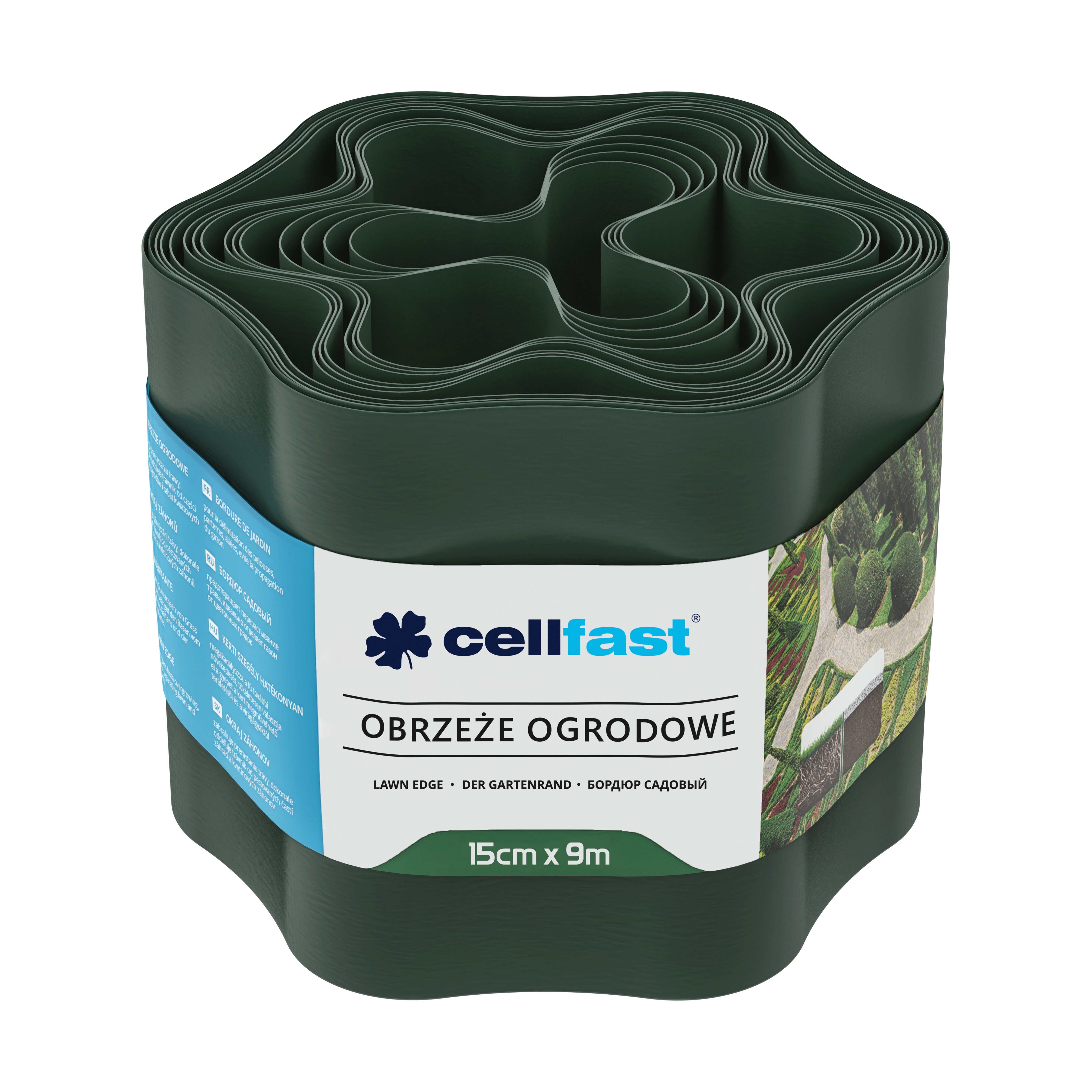 Cellfast Gartenrand 15 cm x 9 m dunkelgrün