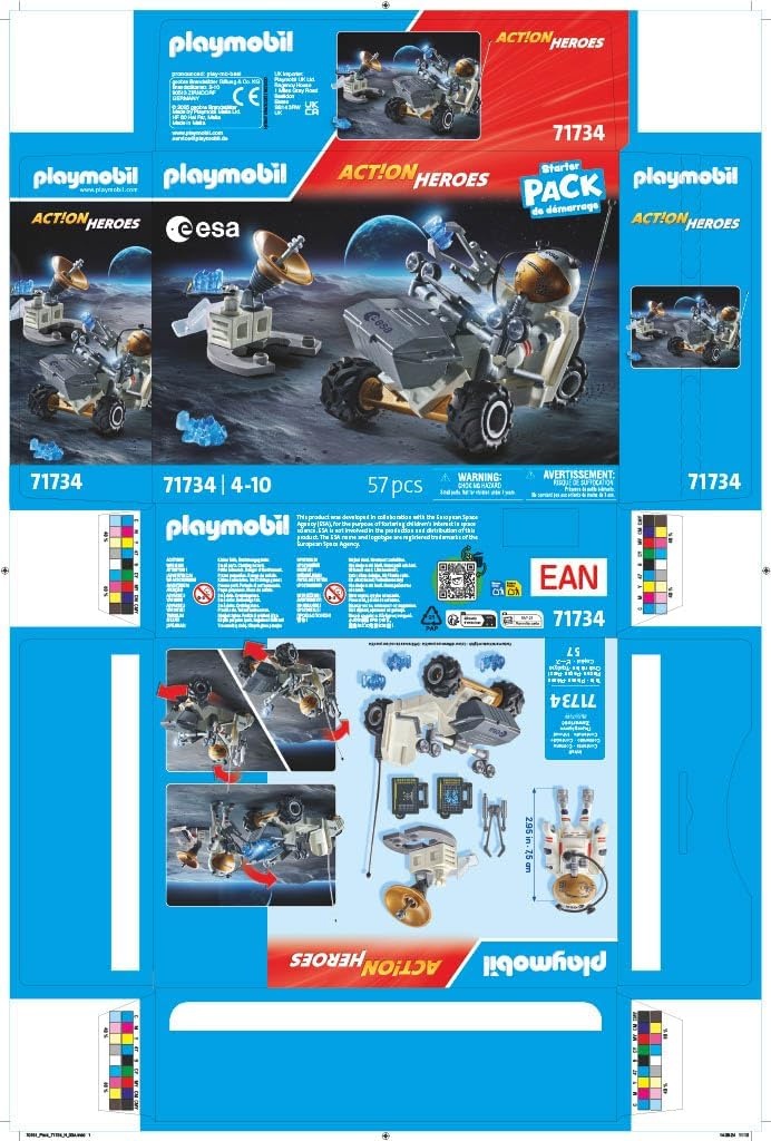 PLAYMOBIL 71734 - Action Heroes: ESA Weltraummission mit Astronaut und Mondfahrzeug Werbung, Plakat, Motorrad, Fahrzeug, Rad