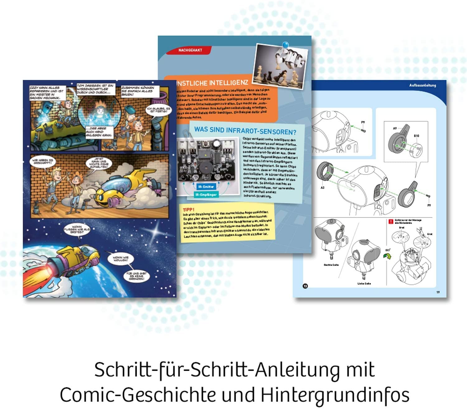 Kosmos Chipz - Intelligenter Roboter-Bausatz Mit Sensoren Für Kinder Ab 8 Jahren 621001 Werbung, Plakat, Person