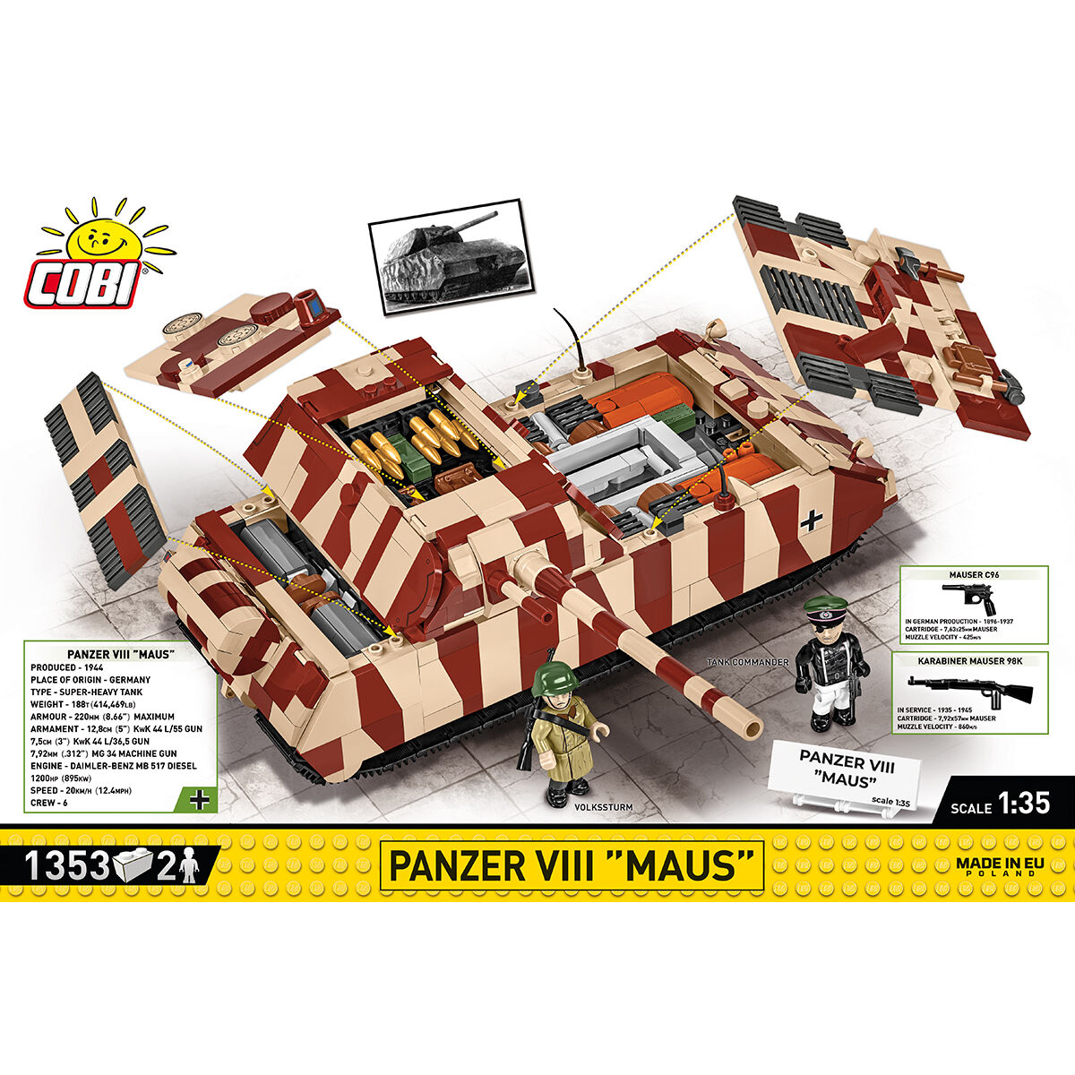 COBI 3138 - PANZER VIII MAUS Maßstabb 1:35) - Bild 4