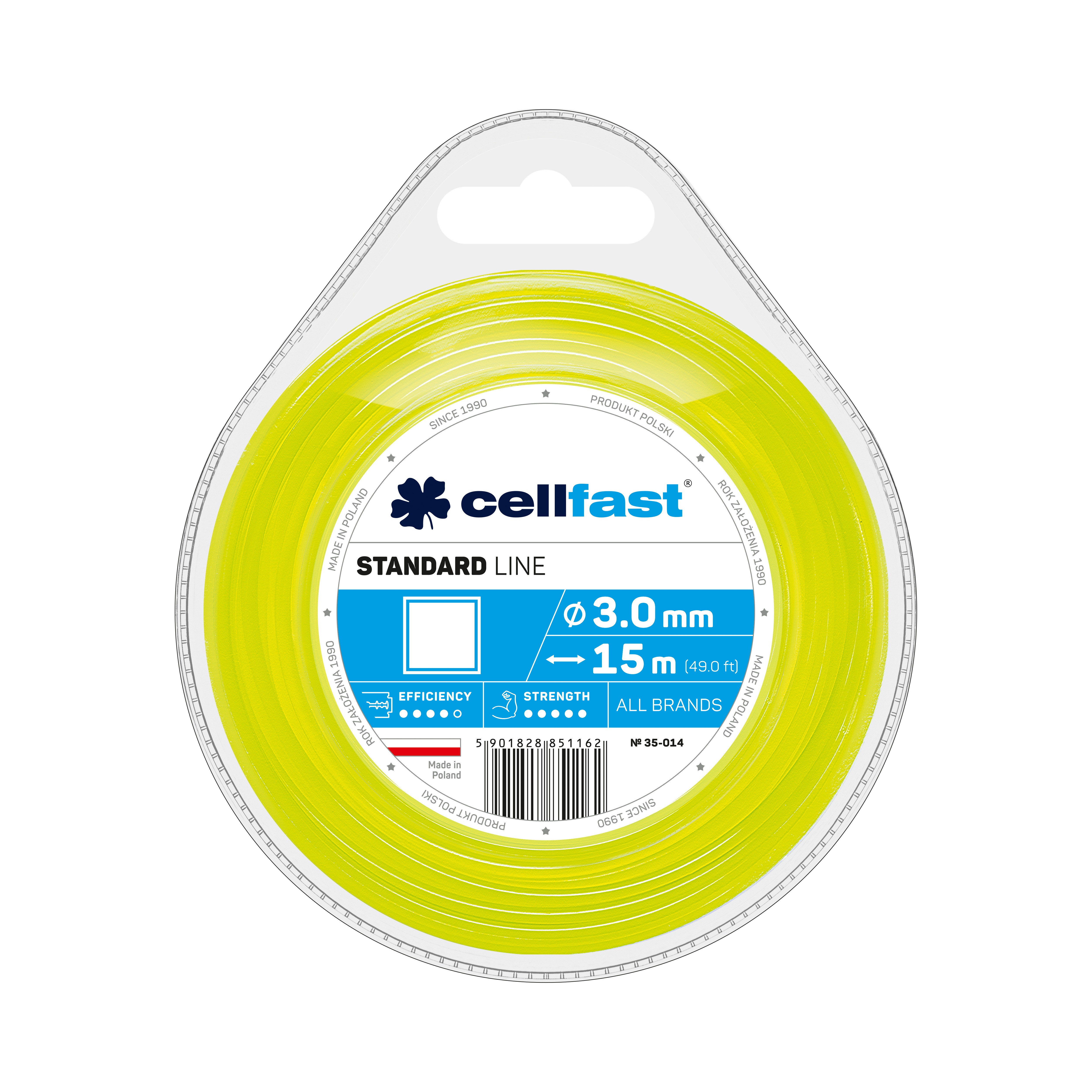 Cellfast STANDARD Mähfäden 3,0 mm x 15 m Quadrat