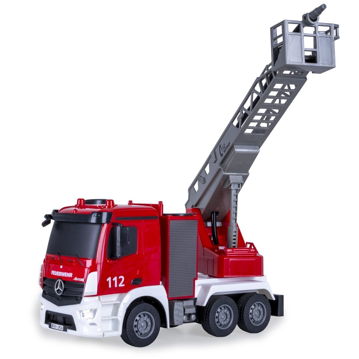 JAMARA Feuerwehr Drehleiter Mercedes -Benz Antos 1:26 2,4GHz mit Spritzfunktion ab 6 Jahren