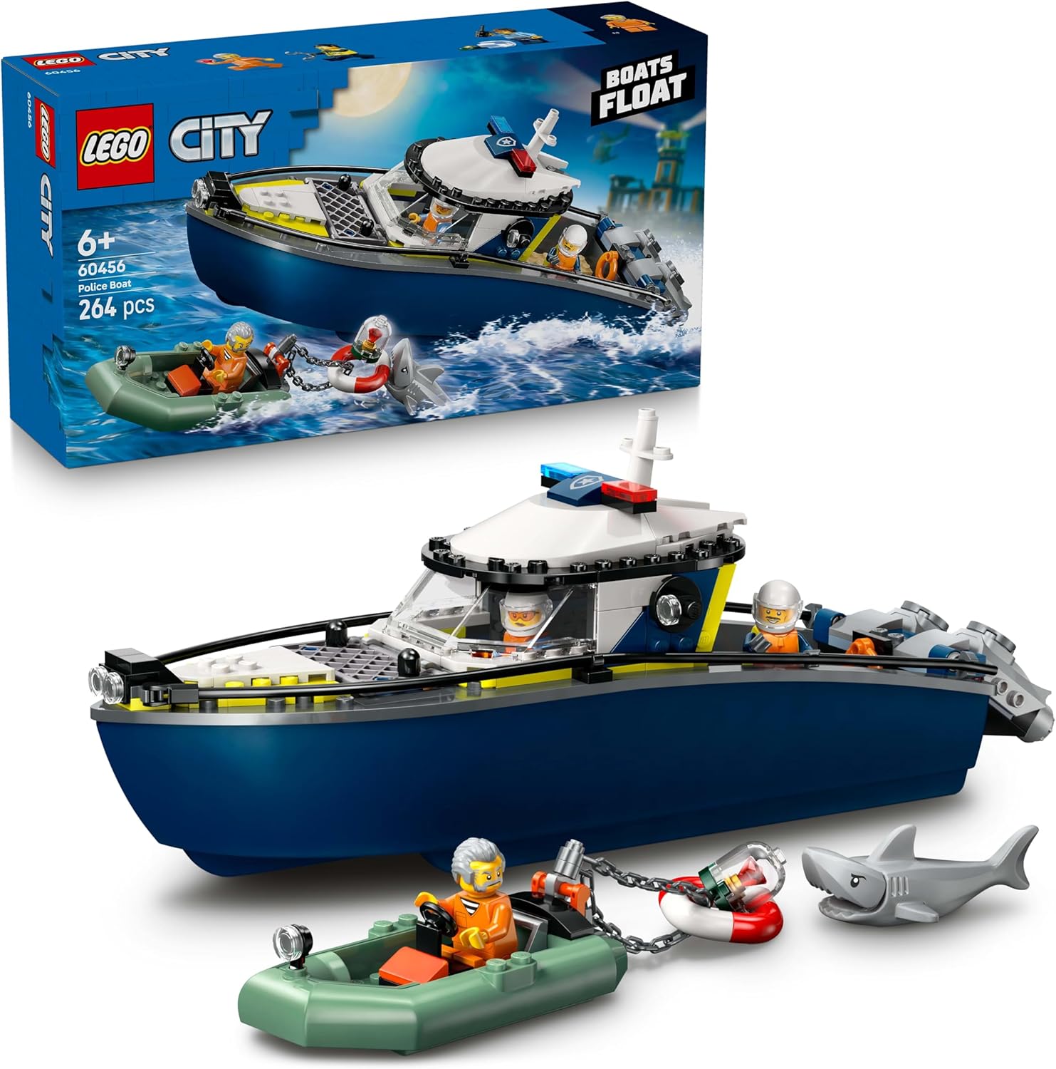 LEGO, City, 60456, Verfolgungsjagd, im, Polizeiboot, Boot, Transport, Fahrzeug LEGO City 60456 Verfolgungsjagd im Polizeiboot