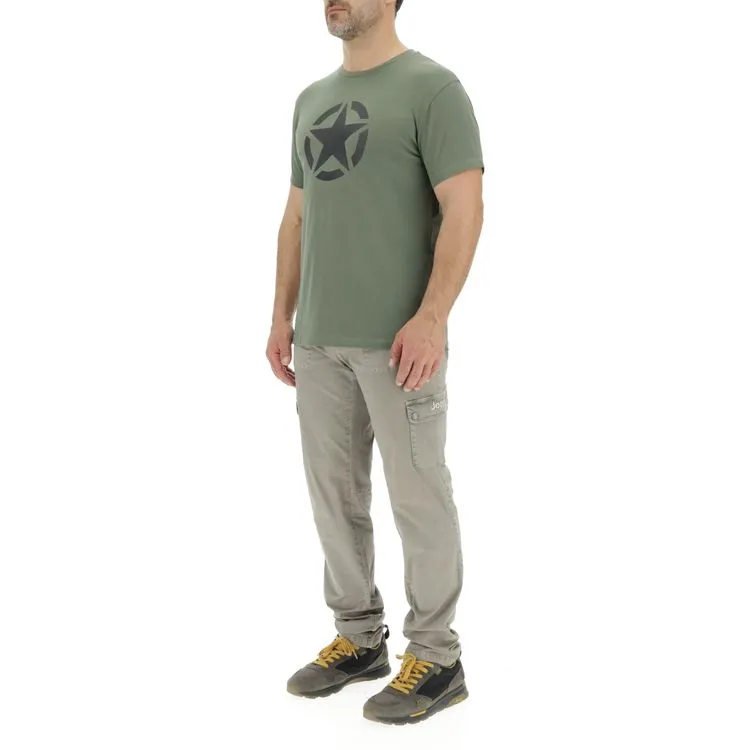 JEEP Herren T-Shirt O103347GN - Grün mit großem Stern-Print GR. XXL JEEP Herren T-Shirt O103347GN - Grün mit großem Stern-Print GR. XXL