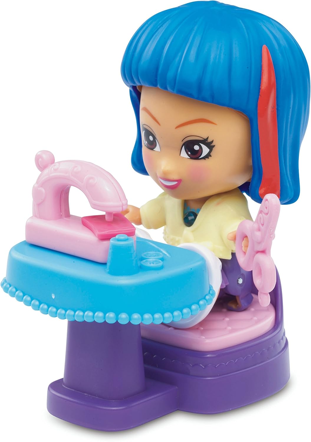 VTech Flipsies Styla mit Nähmaschine, interaktive Mode-Puppe, spricht auf Wunschstein, kombiniert mit Nähmaschinen-Modul, fördert Rollenspiel & Kreativität, Figur, Spielzeug