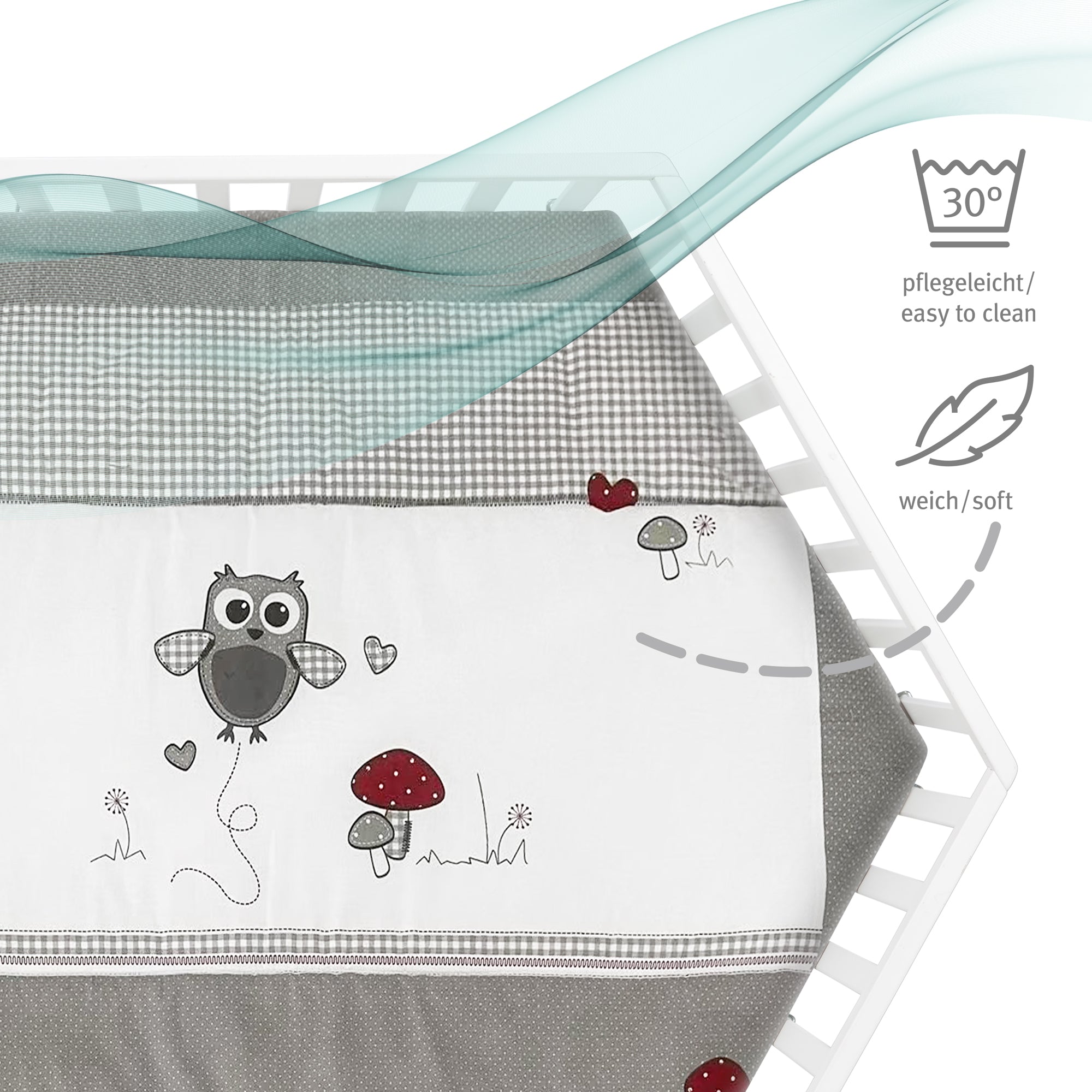 Roba 0232WES148A Laufgitter 6-eckig Adam & Eule weiß - Produktbild 4