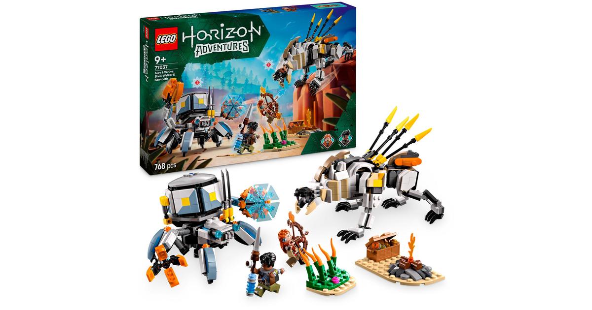 LEGO, Horizon, Aloy, und, Varl, vs., Panzerwanderer, und, Sägezahn, 77037, Spielzeug, Roboter, Person LEGO Horizon Aloy und Varl vs. Panzerwanderer und Sägezahn 77037