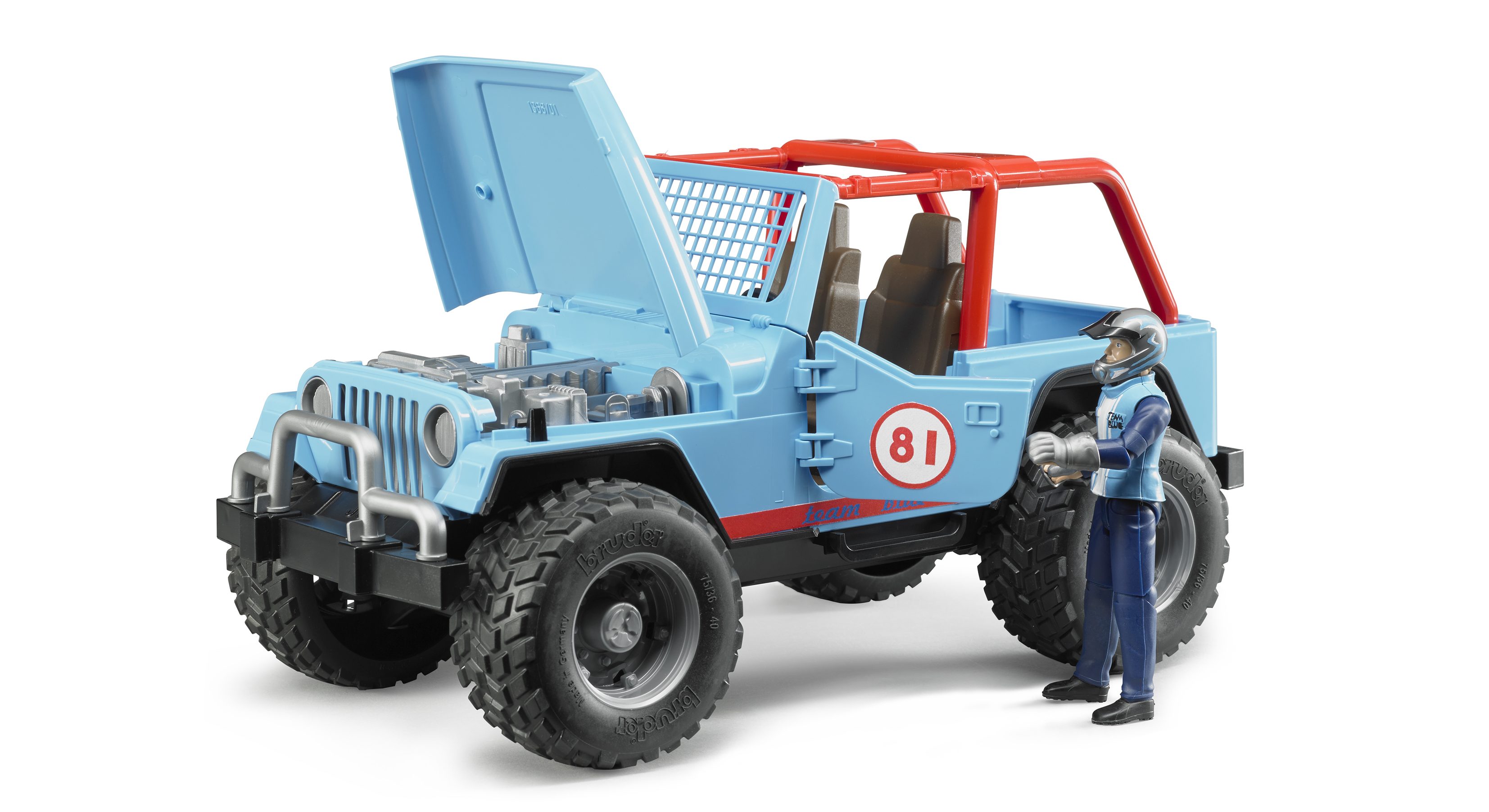 BRUDER 02541 - Jeep Cross Country Racer Blau mit Rennfahrer - Bild 4