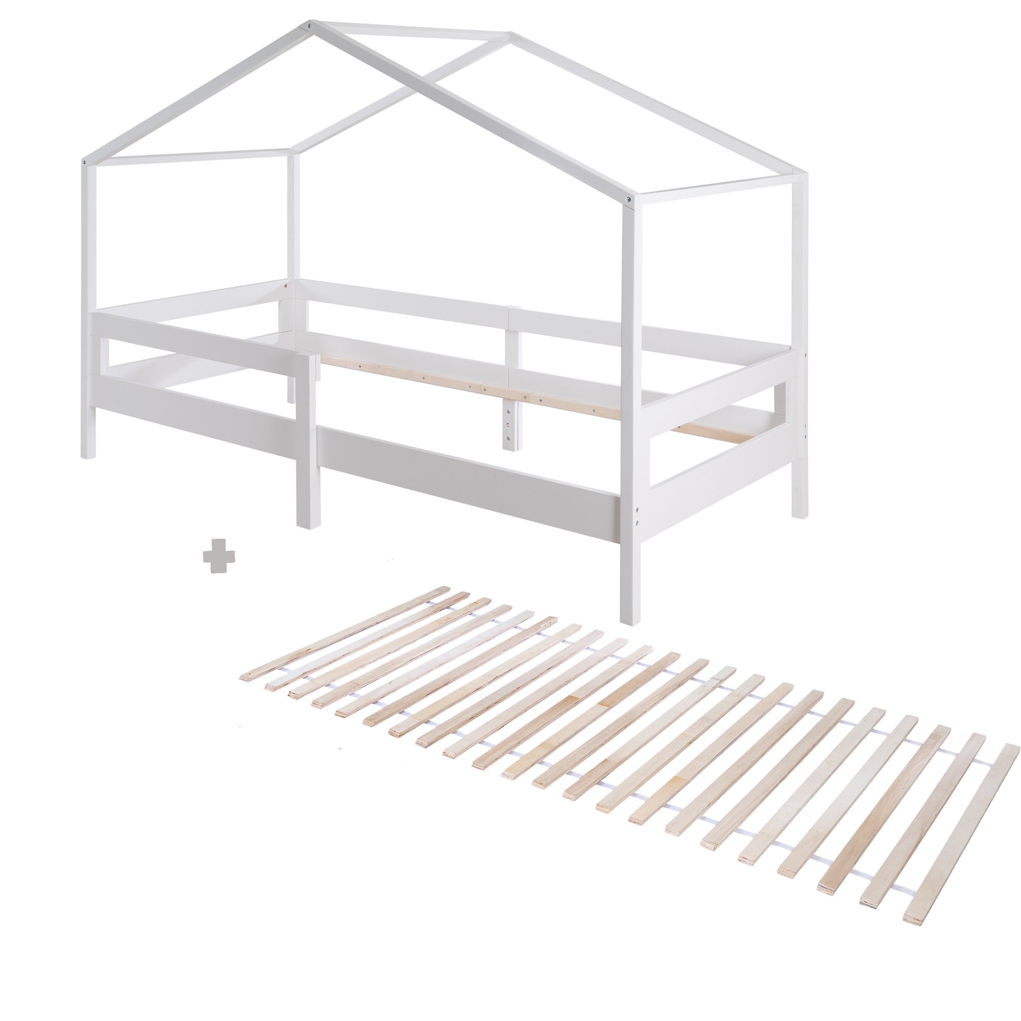Roba 207013WE Set Hausbett mit Lattenrost weiß – Hausbetten - Bild 1 Roba 207013WE Set Hausbett mit Lattenrost weiß – Hausbetten - weiß - Hausbetten - Produktbild 1