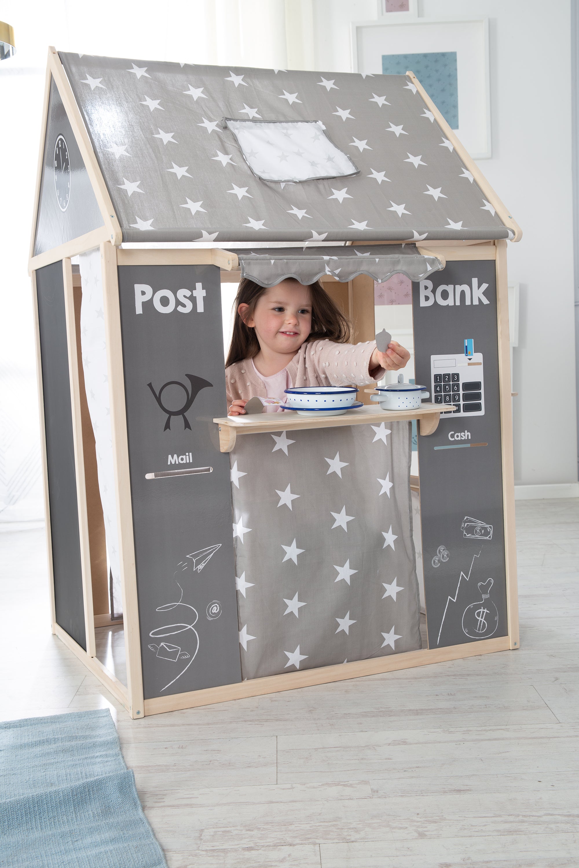 Roba 6962V190 Spielhaus Sterne grau – Rollenspiel - Produktbild 12