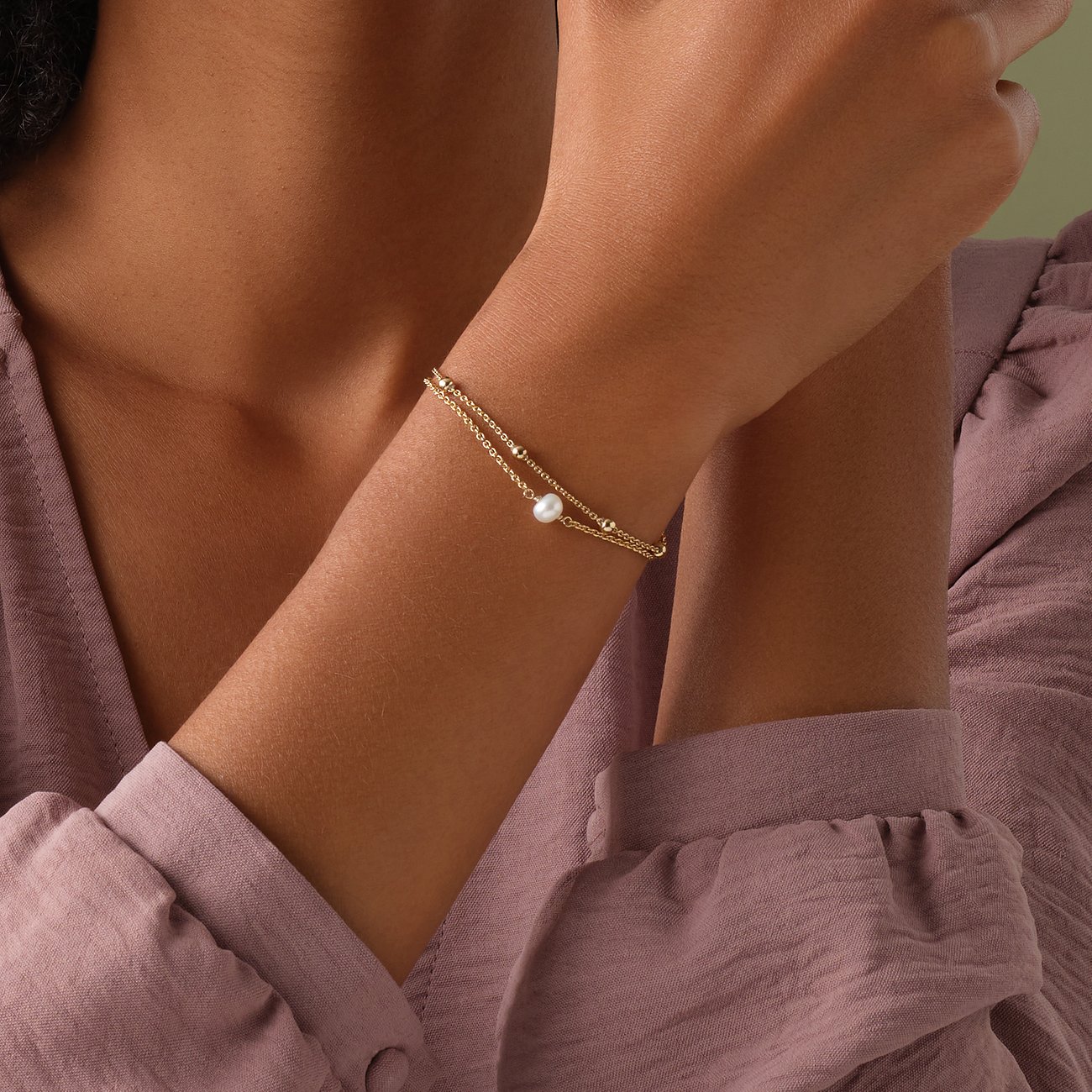 JETTE S.88601742 ARMBAND, PERLE, GELBGOLD, 17+3 CM JETTE S.88601742 ARMBAND, PERLE, GELBGOLD, 17+3 CM