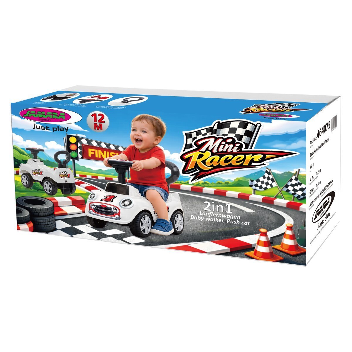 JAMARA Rutscher Mini Racer weiß 2in1 ab 12 Monaten JAMARA Rutscher Mini Racer weiß 2in1 ab 12 Monaten