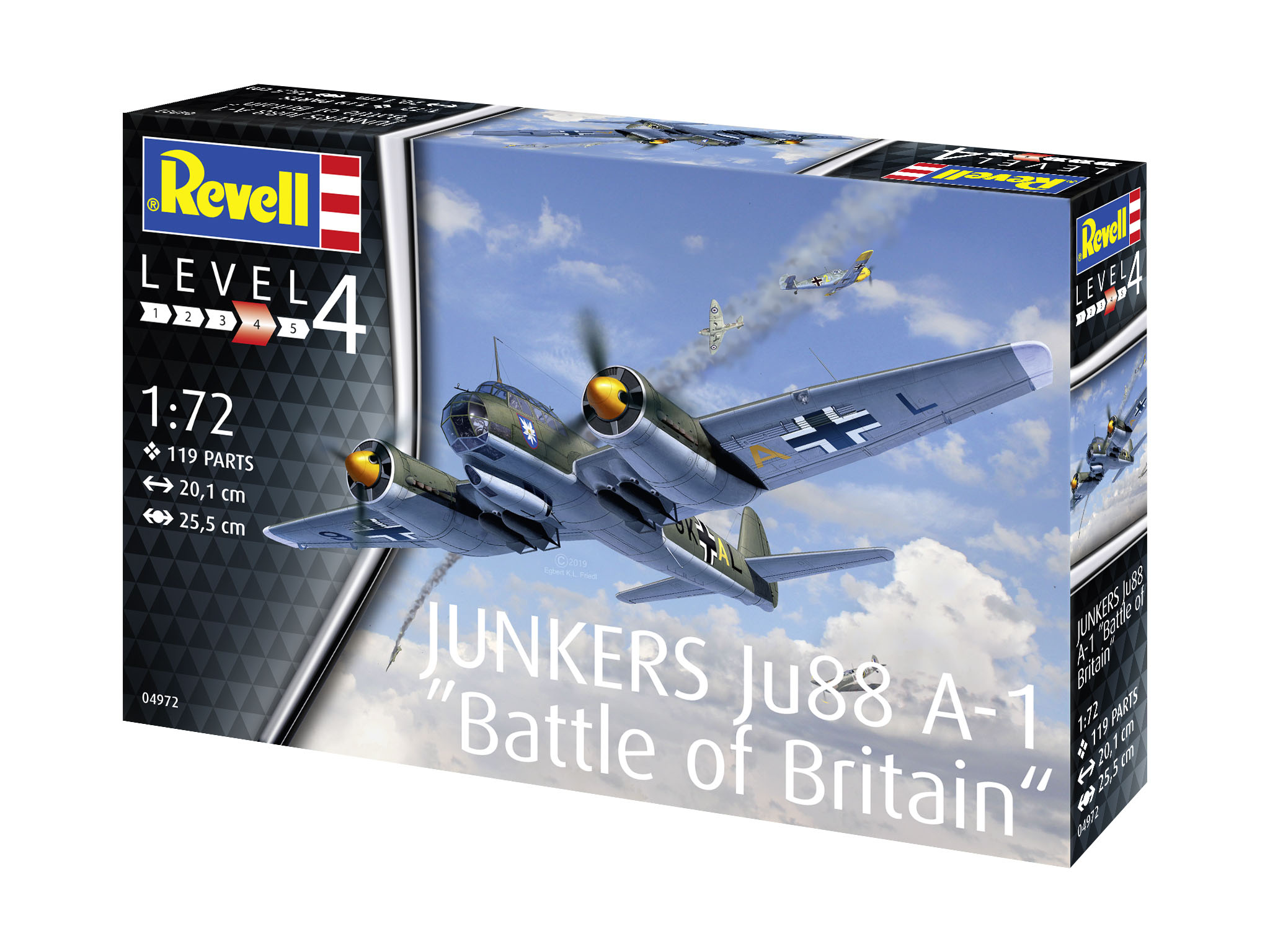 Revell 04972 Junkers Ju88 A-1 "Battle of Britain" Modellbausatz Flugzeug, Fahrzeug, Kampfflugzeug, Bomber