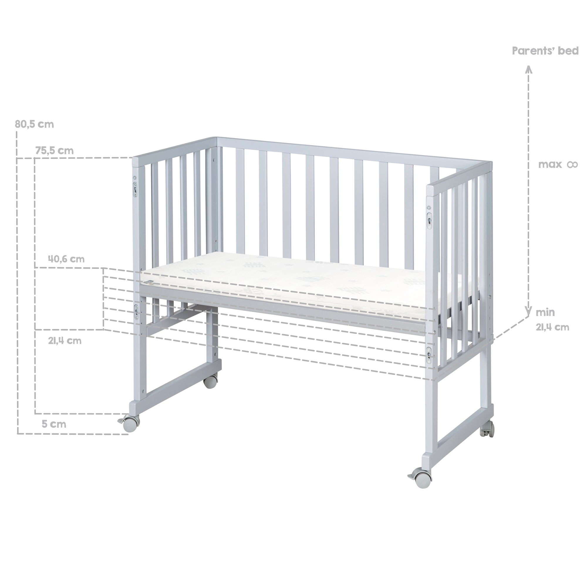 Roba 8961TP8V230 Stuben- Beistellbett 3in1, Barriere grau taupe – Stubenbetten - Bild 10 Roba 8961TP8V230 Stuben- Beistellbett 3in1, Barriere grau taupe – Stubenbetten - Produktbild 10