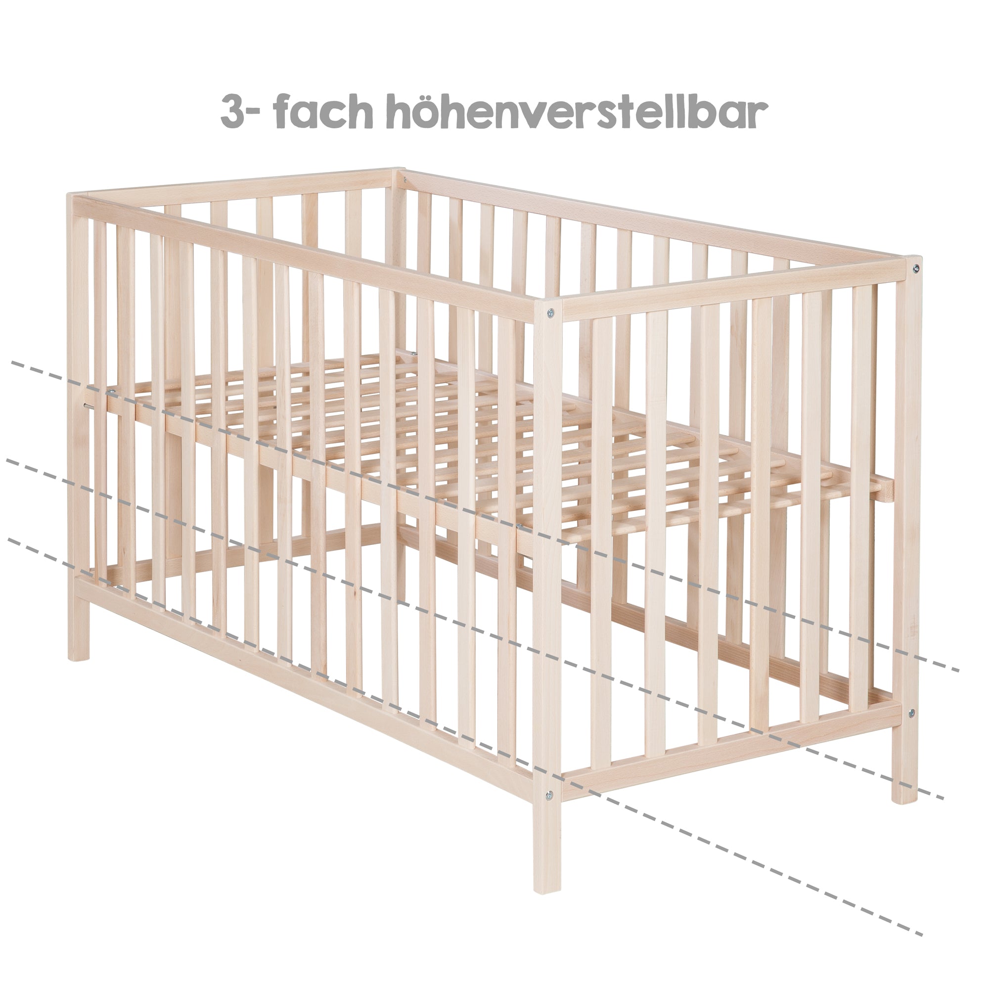Roba 203100NA Kinderbett 60x120 cm Bio Buche natur – Komplettbettsets & Einzelbetten - Bild 3 Roba 203100NA Kinderbett 60x120 cm Bio Buche natur – Komplettbettsets & Einzelbetten - Produktbild 3