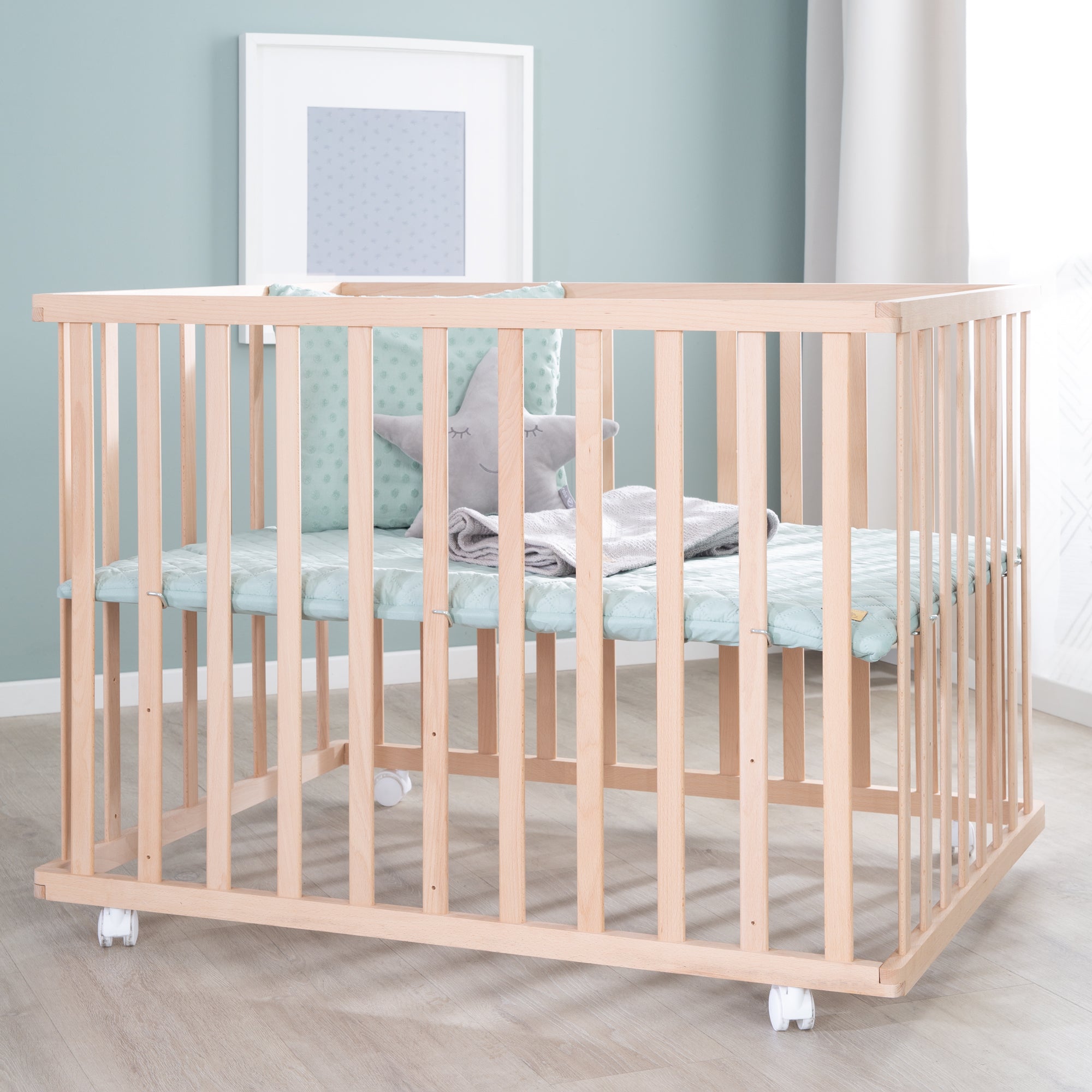 Roba 0241NAV241 Laufgitter 100x75 Frosty green Bio Buche natur - Bild 5 Roba 0241NAV241 Laufgitter 100x75 Frosty green Bio Buche natur - Produktbild 5