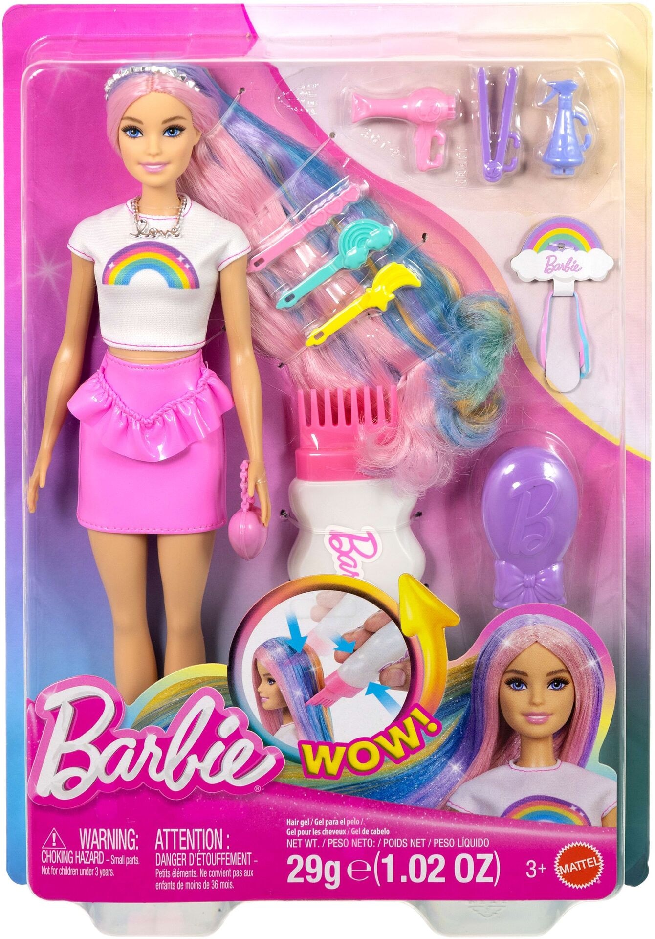 Barbie Haarspiel Puppe Regenbogen Glitzer - Mattel - MATTEL JJP07 Puppe - Mattel - Barbie Haarspiel Puppe Regenbogen Glitzer - Modell MATTEL JJP07
