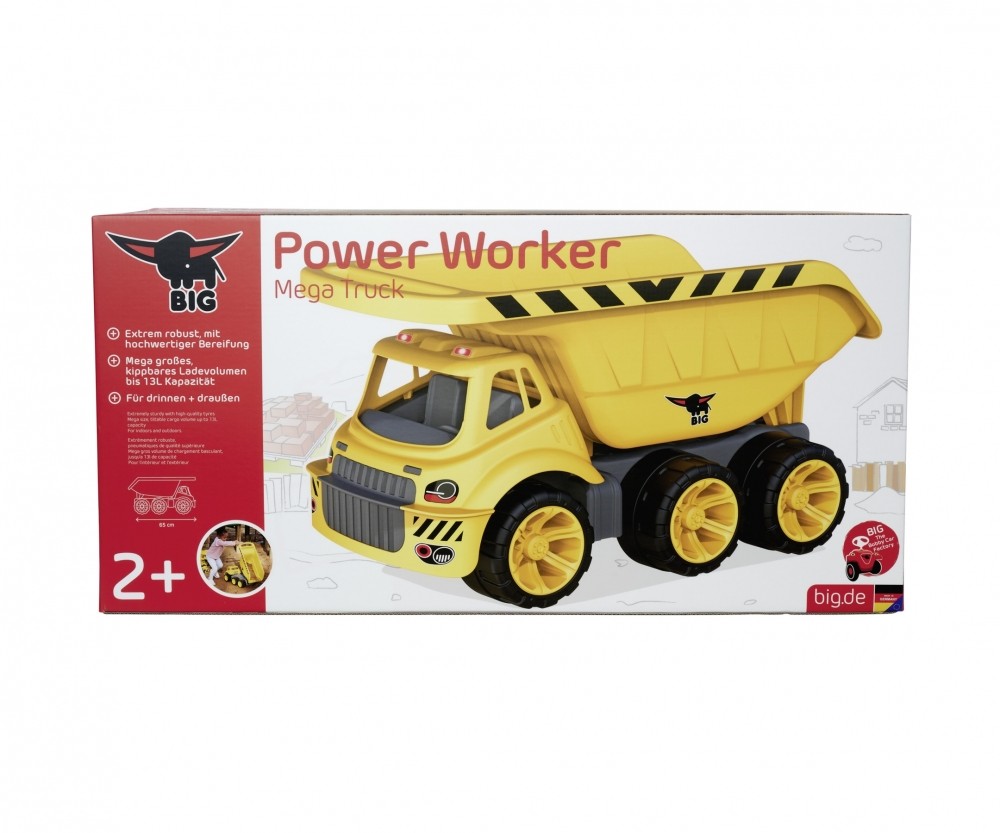 BIG Power Worker Mega Kipper 800054820 Maschine, Rad, Spielzeug, Person