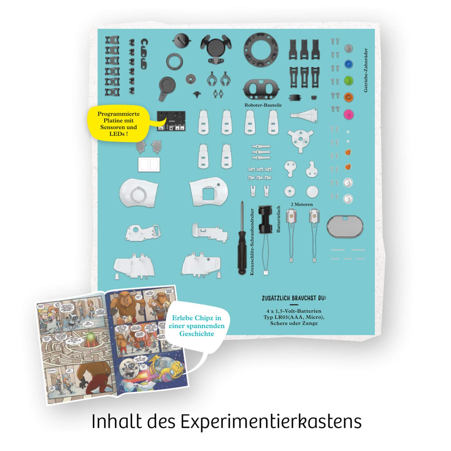 Kosmos Chipz - Intelligenter Roboter-Bausatz Mit Sensoren Für Kinder Ab 8 Jahren 621001 Werbung, Plakat