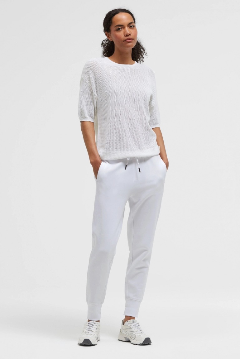 SENSES Kurzarm-Pullover KA:YA mit Mesh-Struktur opticwhite