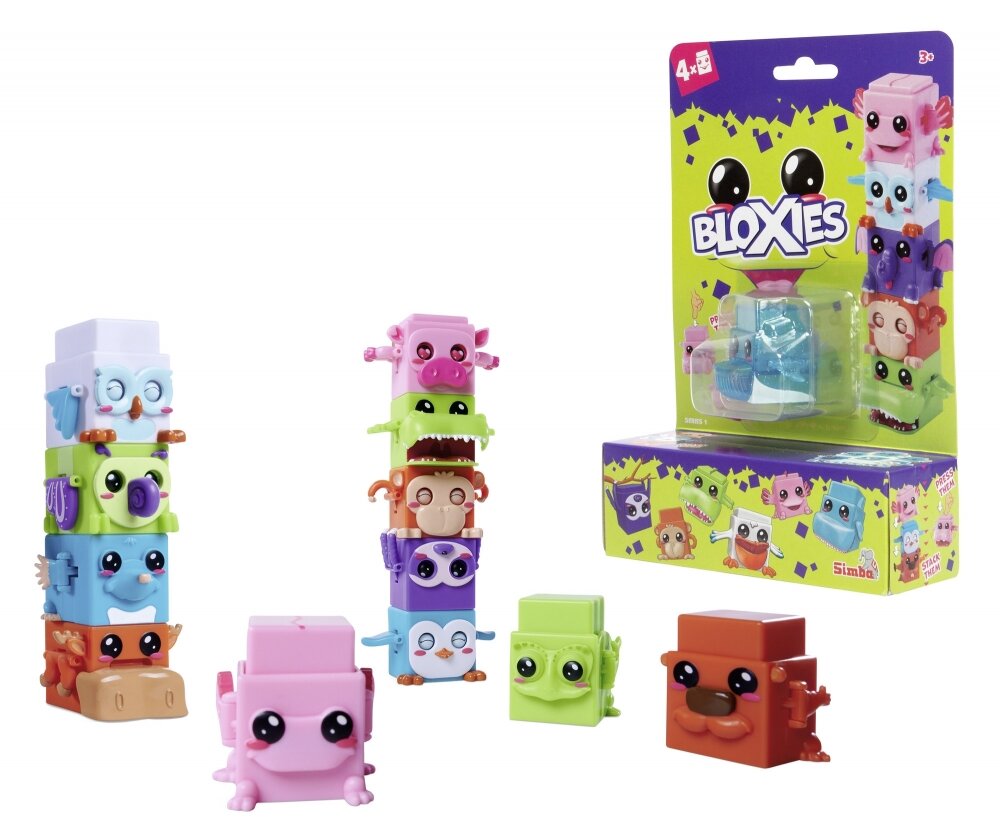 Bloxies Spielfiguren Serie 1, 4 Stück Bloxies, Spielfiguren, Serie, 1, 4, Stück, Spielzeug