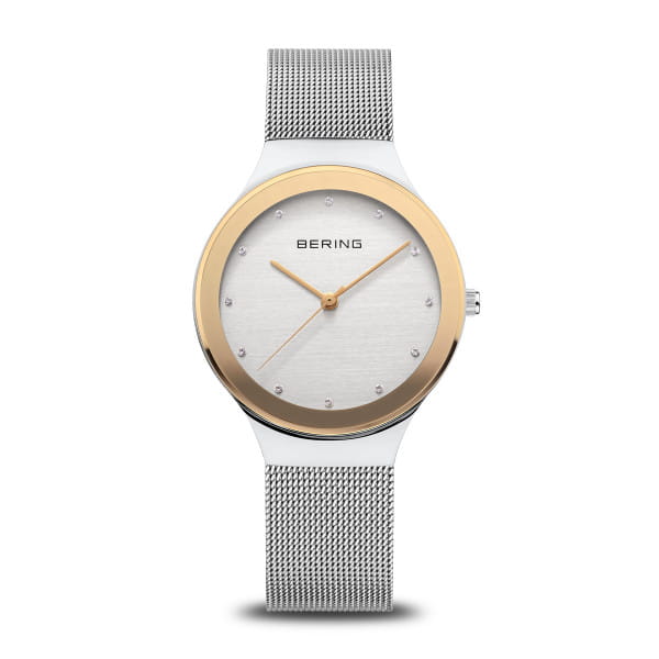 Bering 12934-010 Damenuhr, Milanaise, Silber/Gold