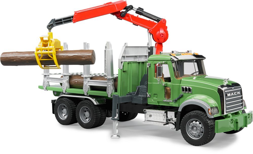 Bruder 02824 Mack Granite Holztransport Lkw, Ladekran, Greifer + 3 Baumstämmen Bruder, 02824, Mack, Granite, Holztransport, Lkw, Ladekran, Greifer, +, 3, Baumstämmen, Maschine, Rad