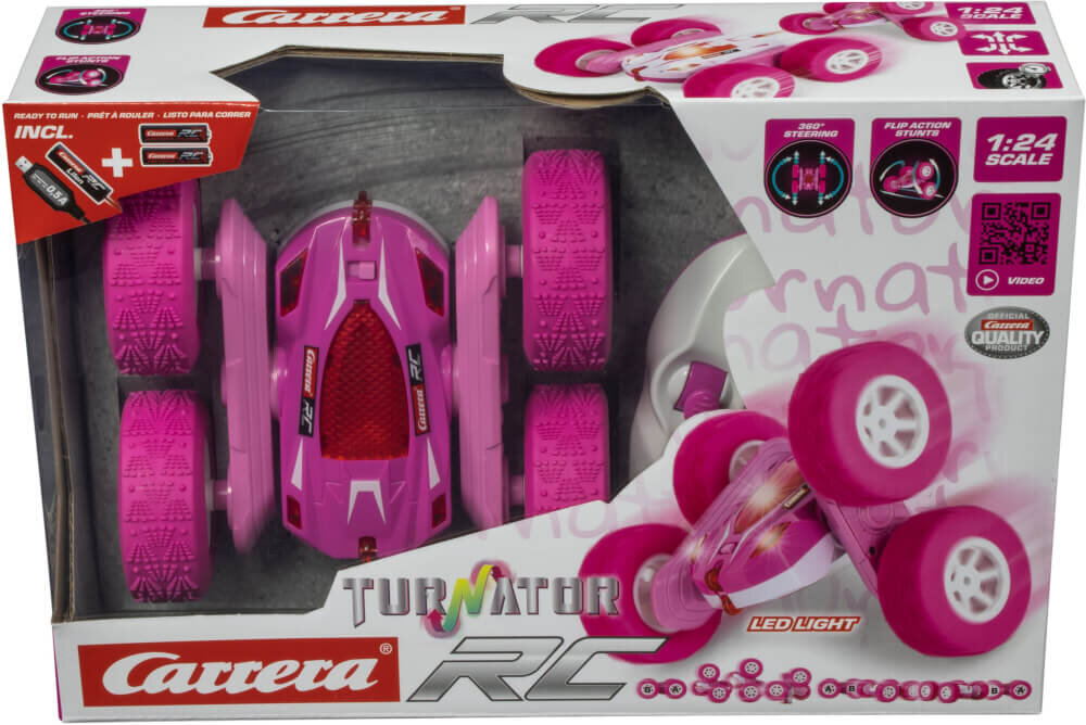 Carrera RC Mini Turnator Pink 2,4 GHz 370240011 Maschine, Sprach, Rad, QR Code