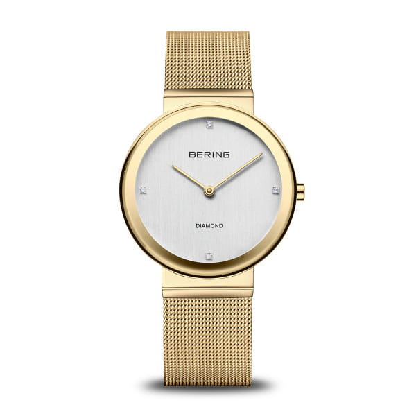 Bering 10135-334 Damenuhr, Milanaise, Gold/Weiß Bering 10135-334 Damenuhr, Milanaise, Gold/Weiß